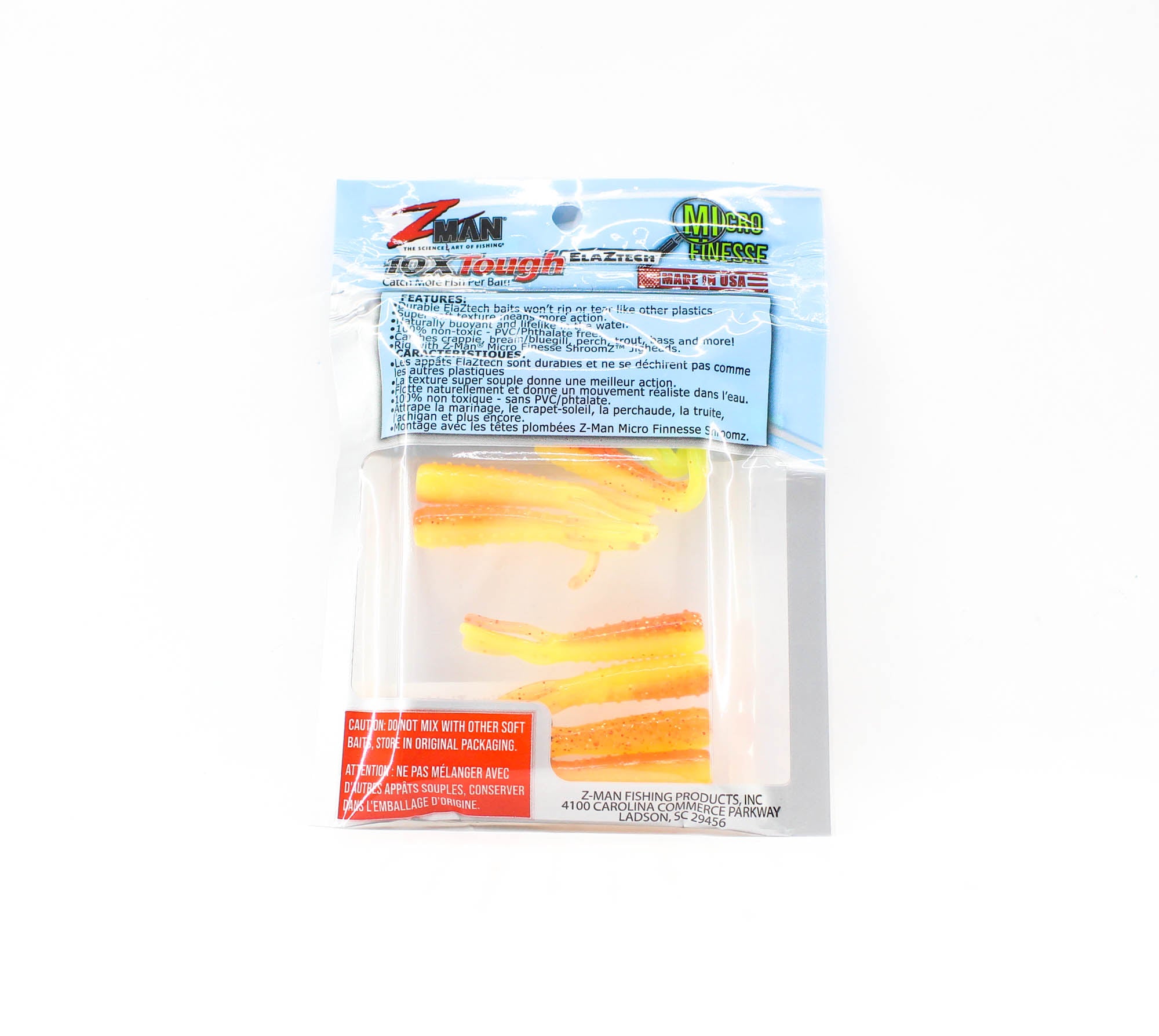 Zman Soft Lure Tiny TicklerZ 1.75 Inch 8/Pack Firetreuse (3826)