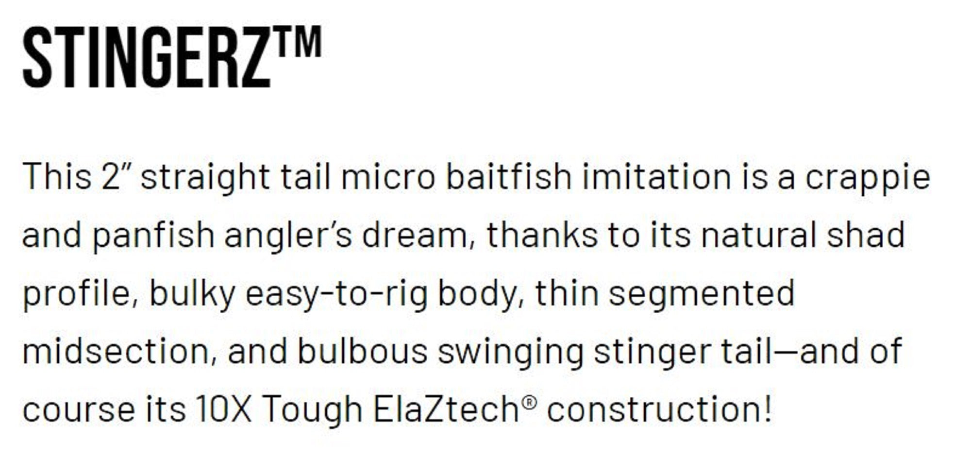 Zman Soft Lure StingerZ 2 Inch 8/Pack Bumblebee (3918)