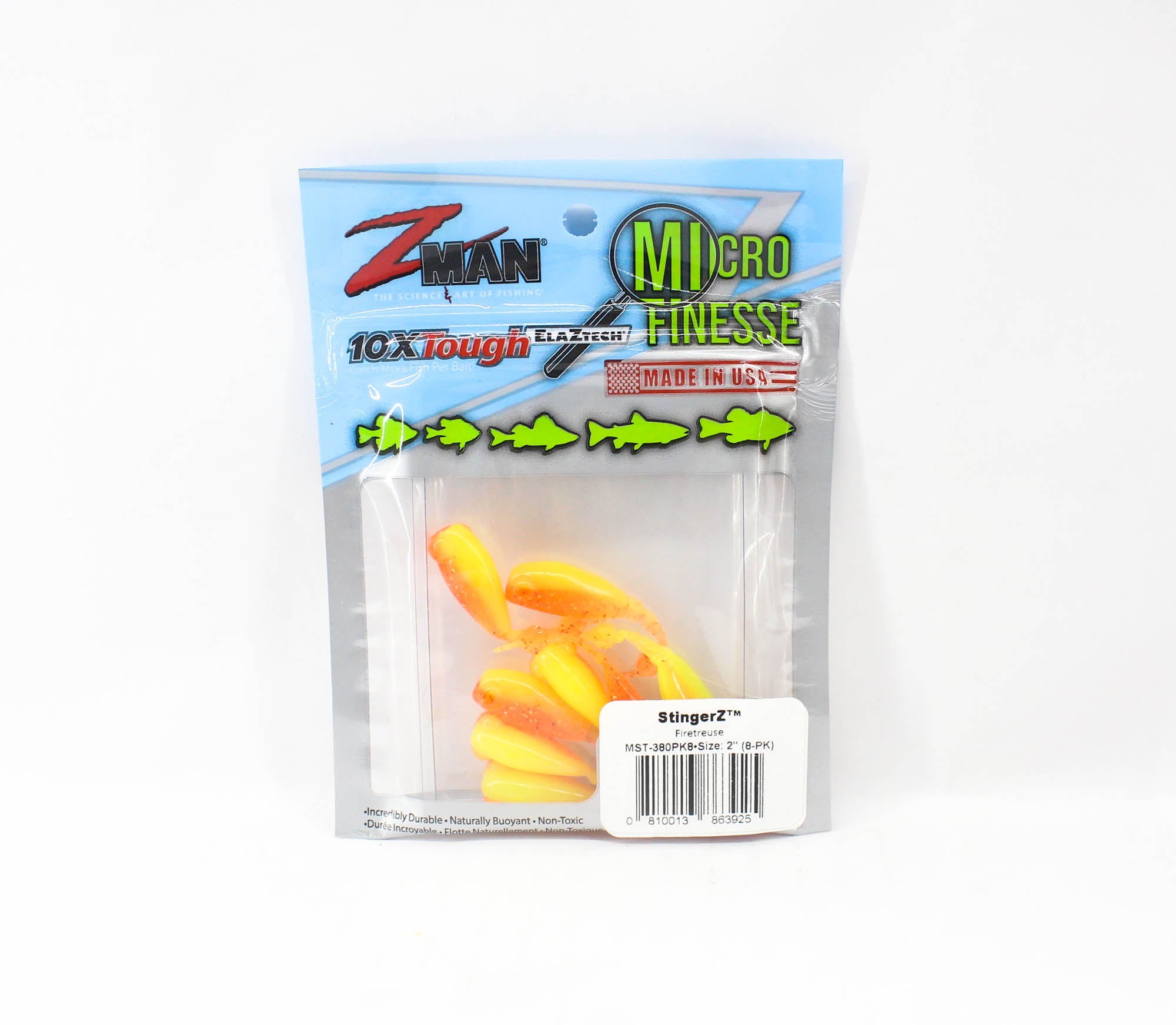 Zman Soft Lure StingerZ 2 Inch 8/Pack Firetreuse (3925)
