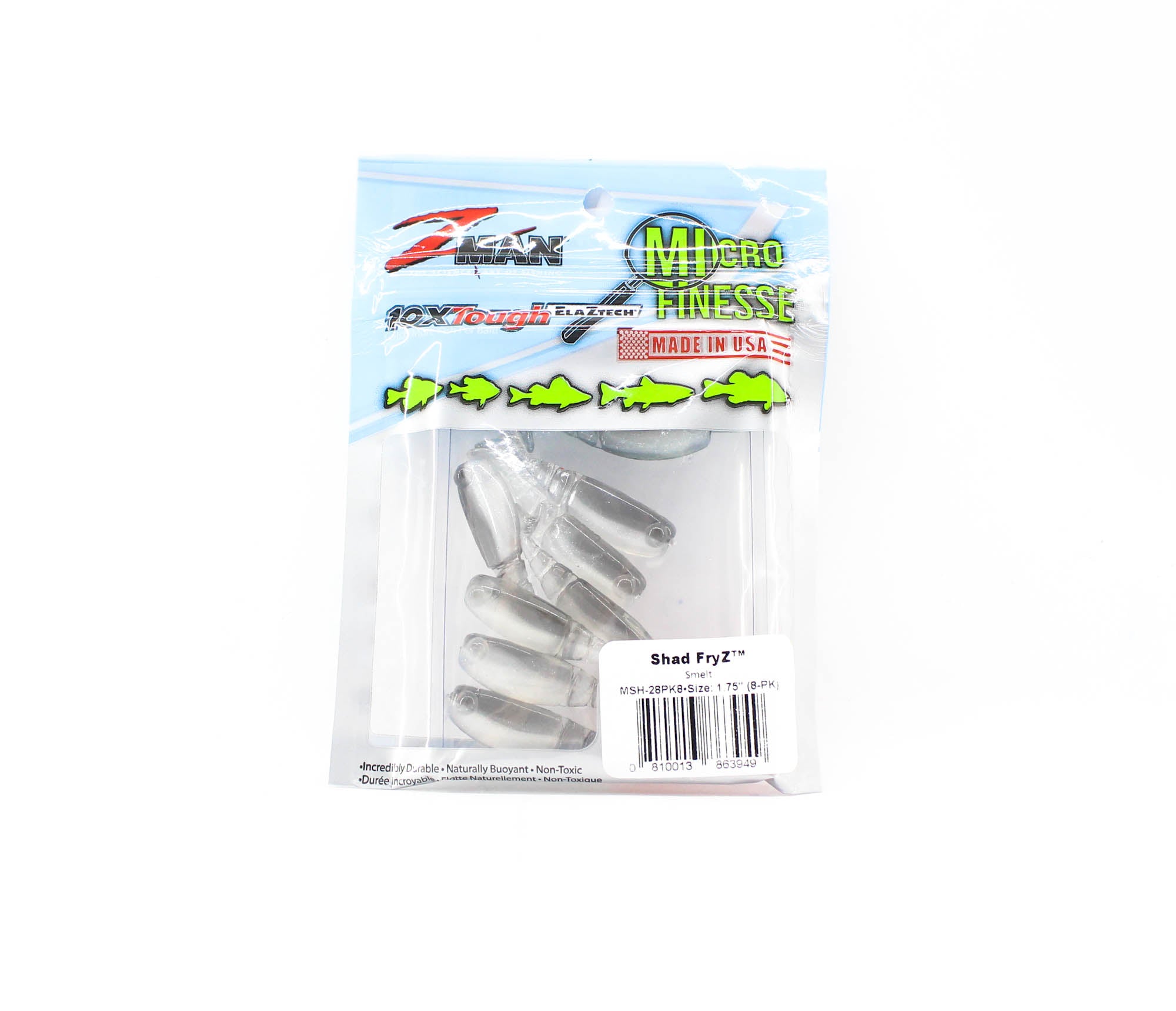 Zman Soft Lure Shad FryZ 1.75 Inch 8/Pack Smelt (3949)