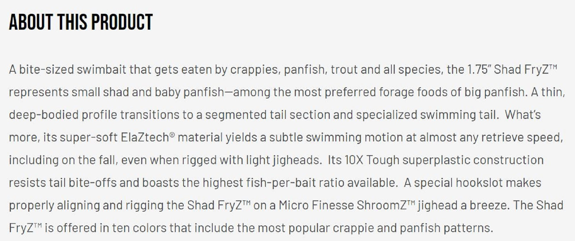 Zman Soft Lure Shad FryZ 1.75 Inch 8/Pack Firetreuse (4021)