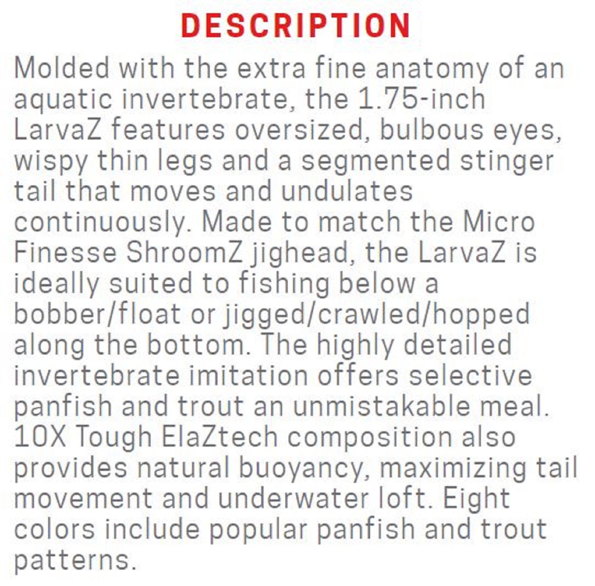 Zman Soft Lure LarvaZ 1.75 Inch 8/Pack Pink Glow (4083)