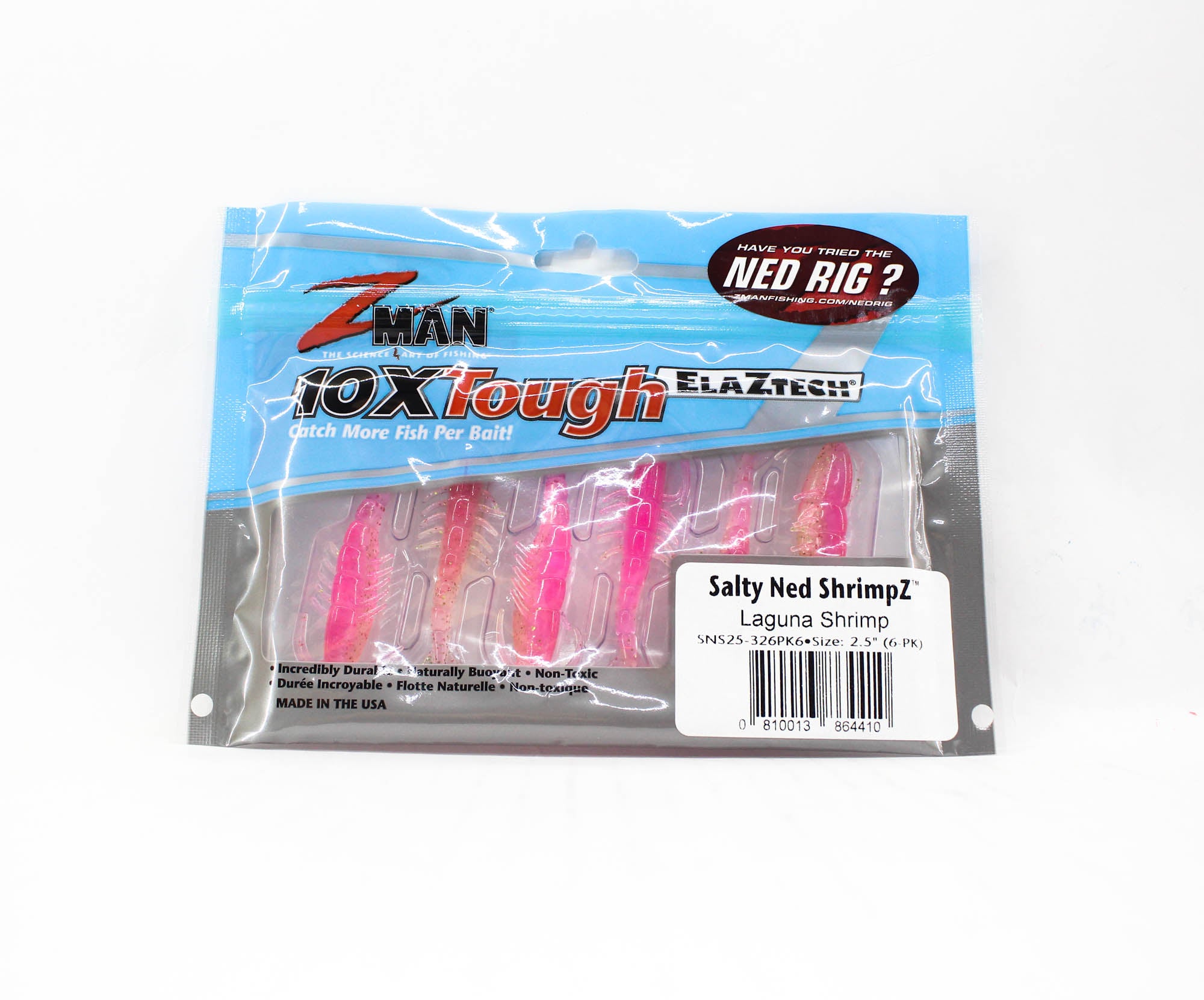 Zman Soft Lure Salty Ned ShrimpZ 2.5 Inch 6/Pack Laguna Shrimp (4410)
