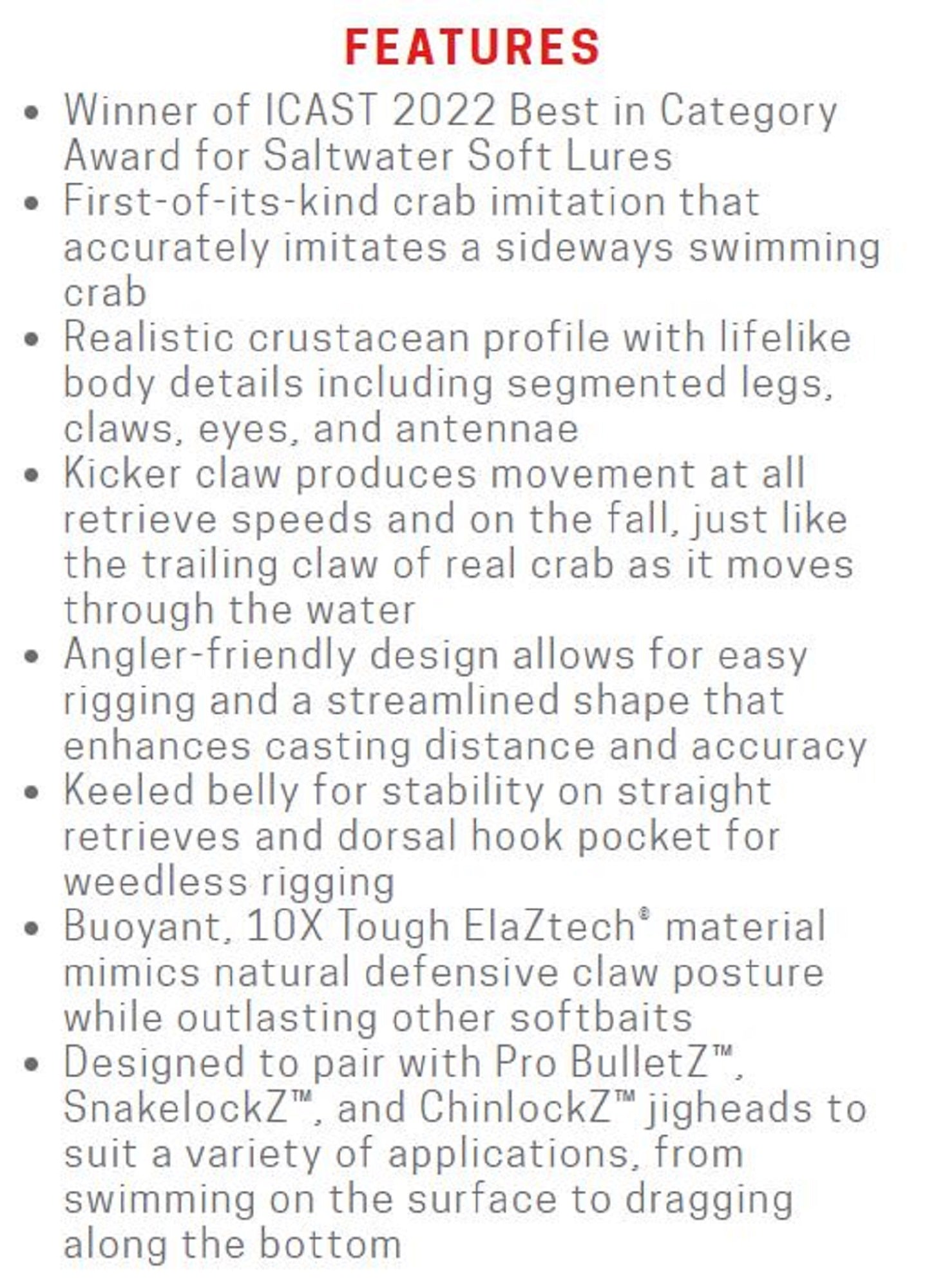 Zman Soft Lure Kicker CrabZ 3.5 Inch 3/Pack Golden Boy (4502)