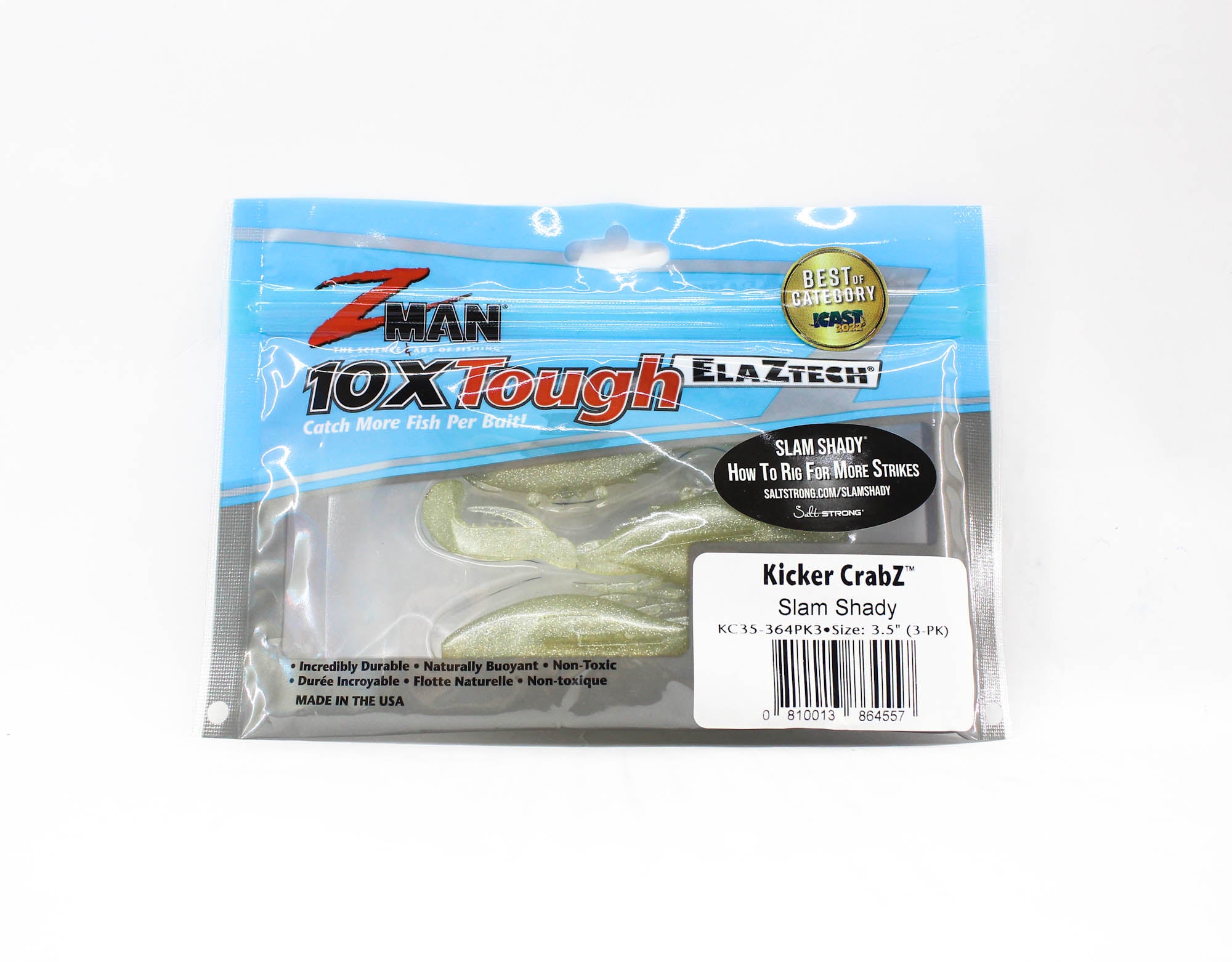 Zman Soft Lure Kicker CrabZ 3.5 Inch 3/Pack Slam Shady (4557)