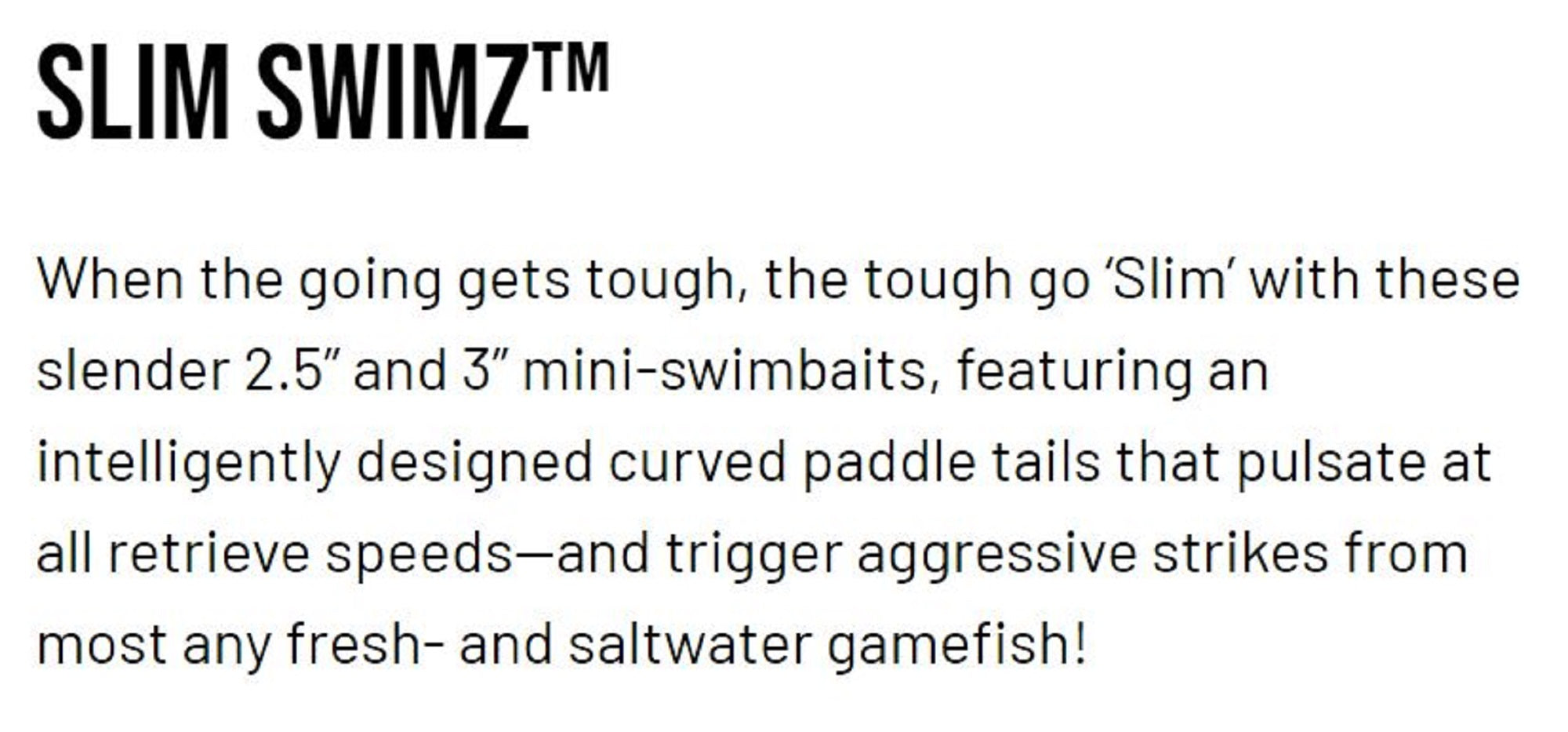 Zman Soft Lure Slim SwimZ 2.5 Inch 8/Pack Houdini (4649)