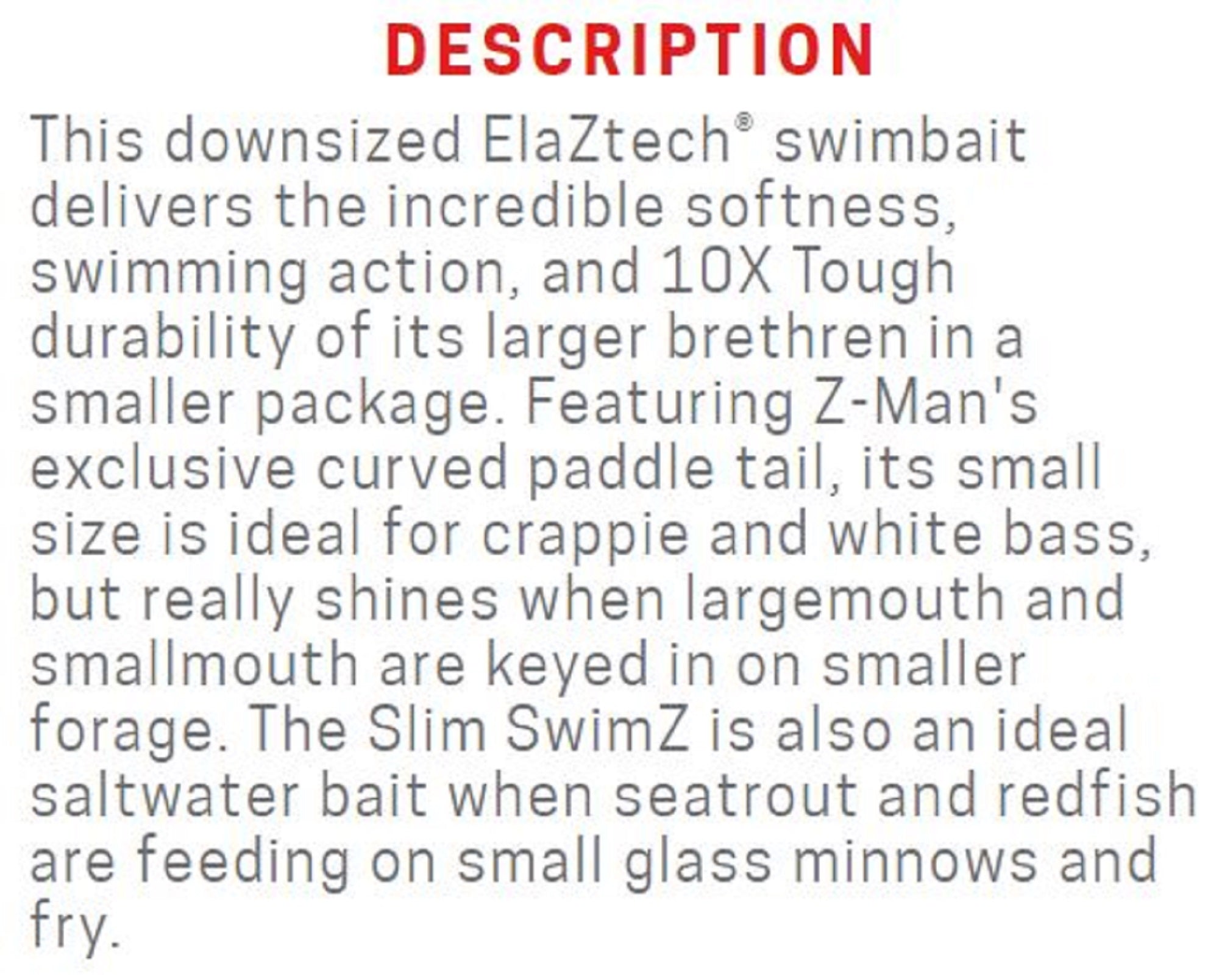 Zman Soft Lure Slim SwimZ 2.5 Inch 8/Pack Pro Yellow Perch (4656)