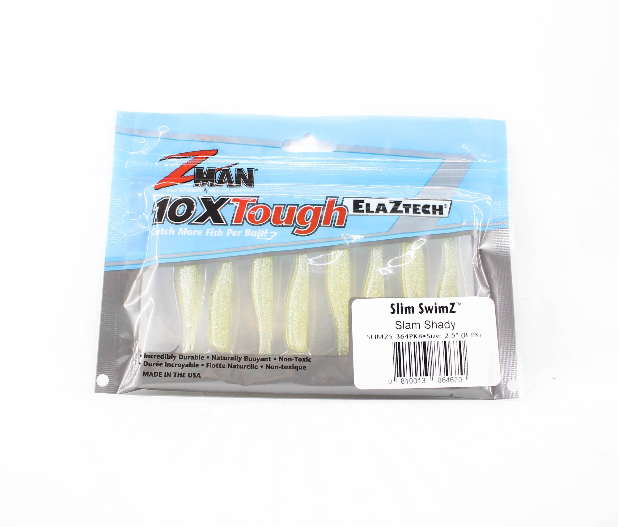 Zman Soft Lure Slim SwimZ 2.5 Inch 8/Pack Slam Shady (4670)