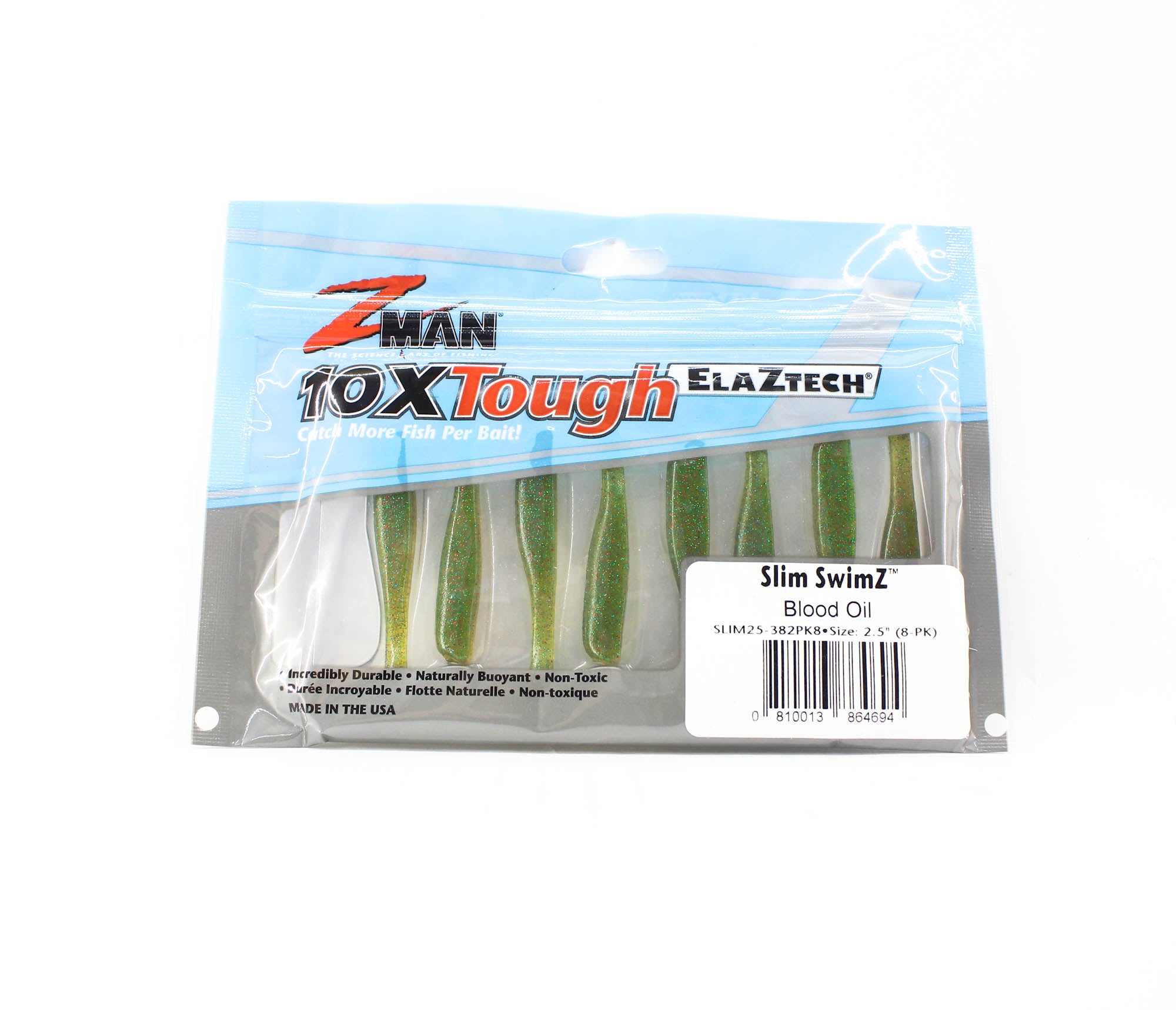 Zman Soft Lure Slim SwimZ 2.5 Inch 8/Pack Blood Oil (4694)