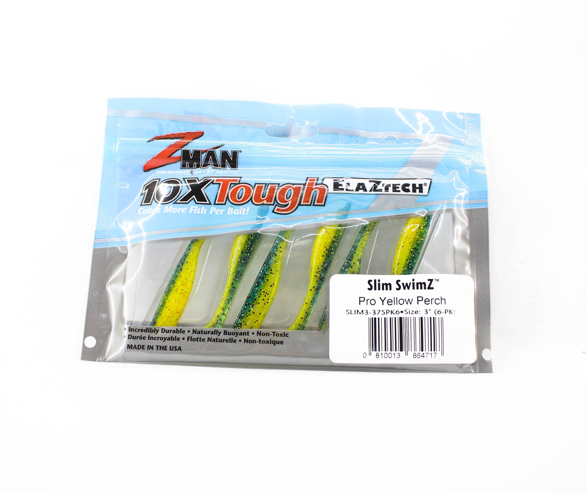 Zman Soft Lure Slim SwimZ 3 Inch 6/Pack Pro Yellow Perch (4717)