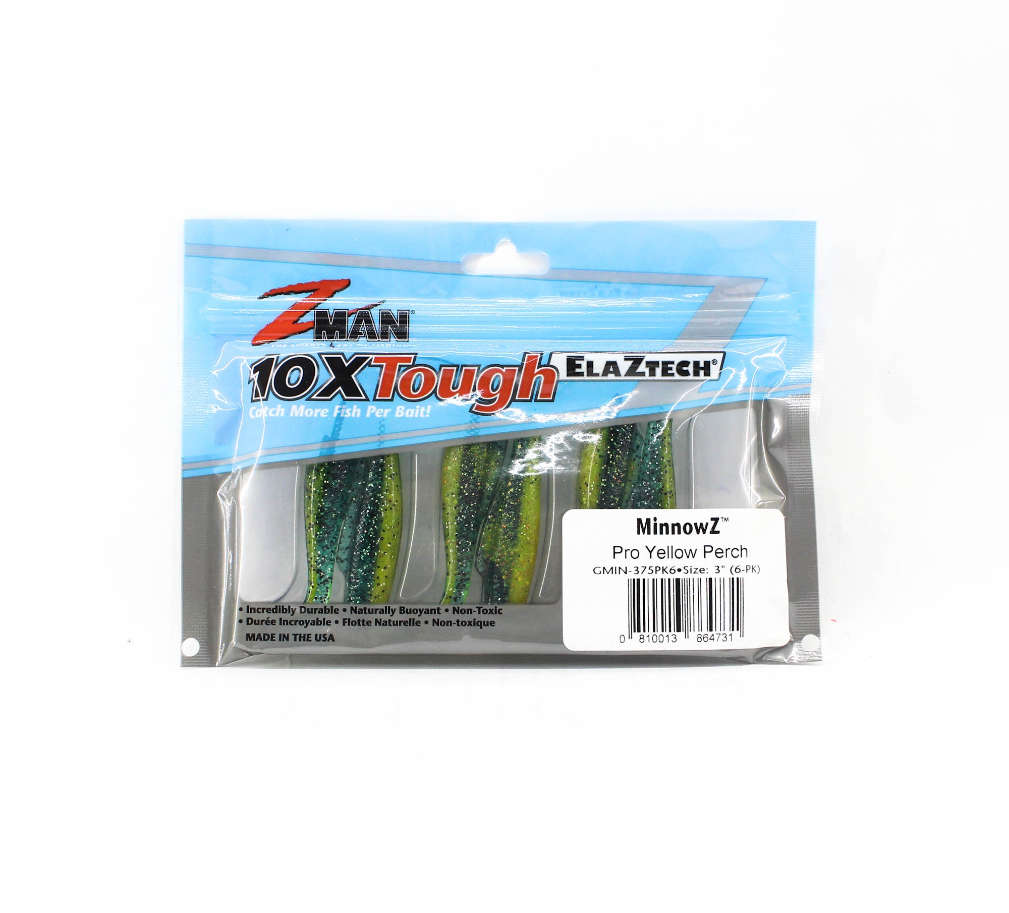 Zman Soft Lure MinnowZ 3 Inch 6/Pack Pro Yellow Perch (4731)