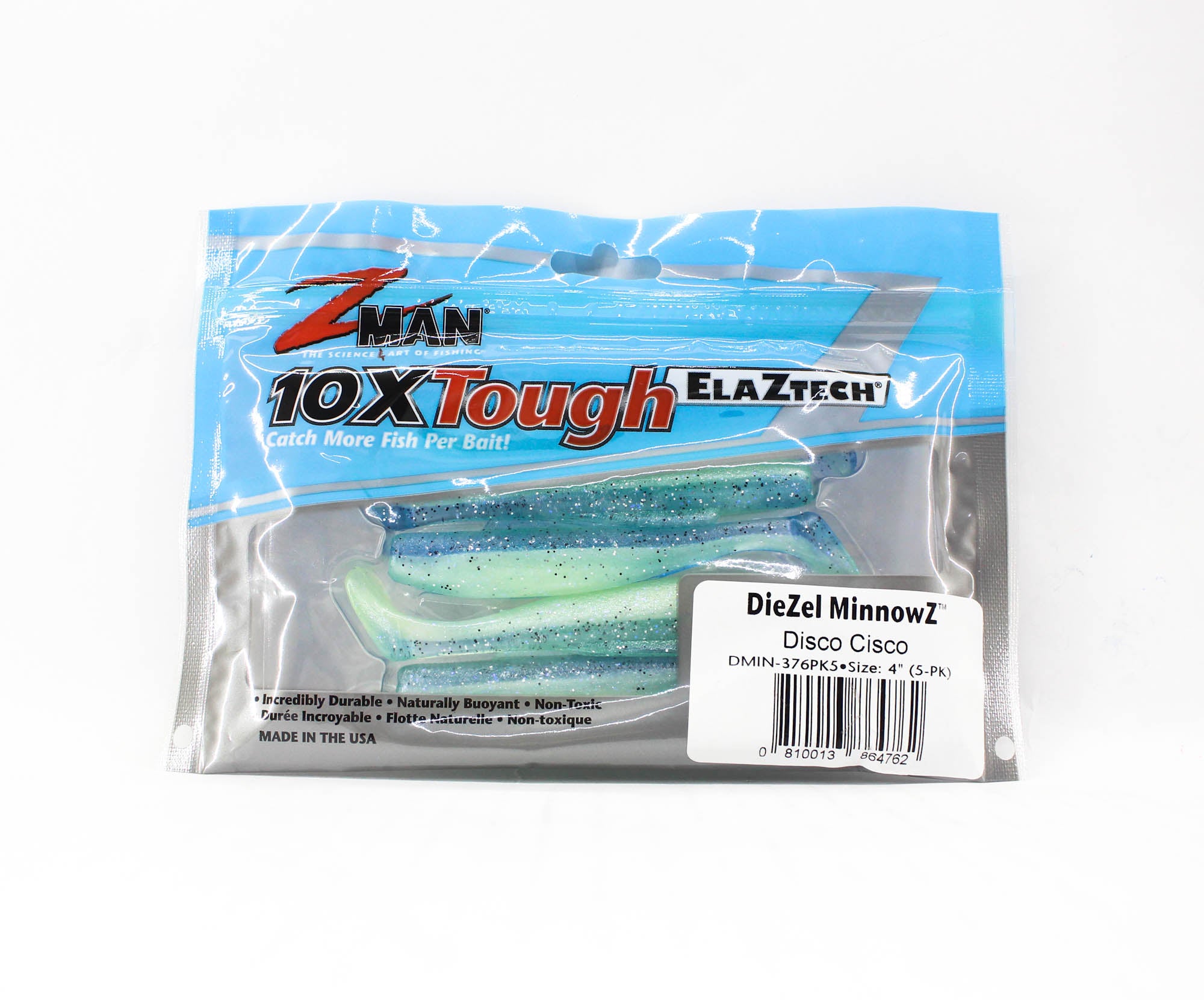 Zman Soft Lure Diezel MinnowZ 4 Inch 5/Pack Disco Cisco (4762)