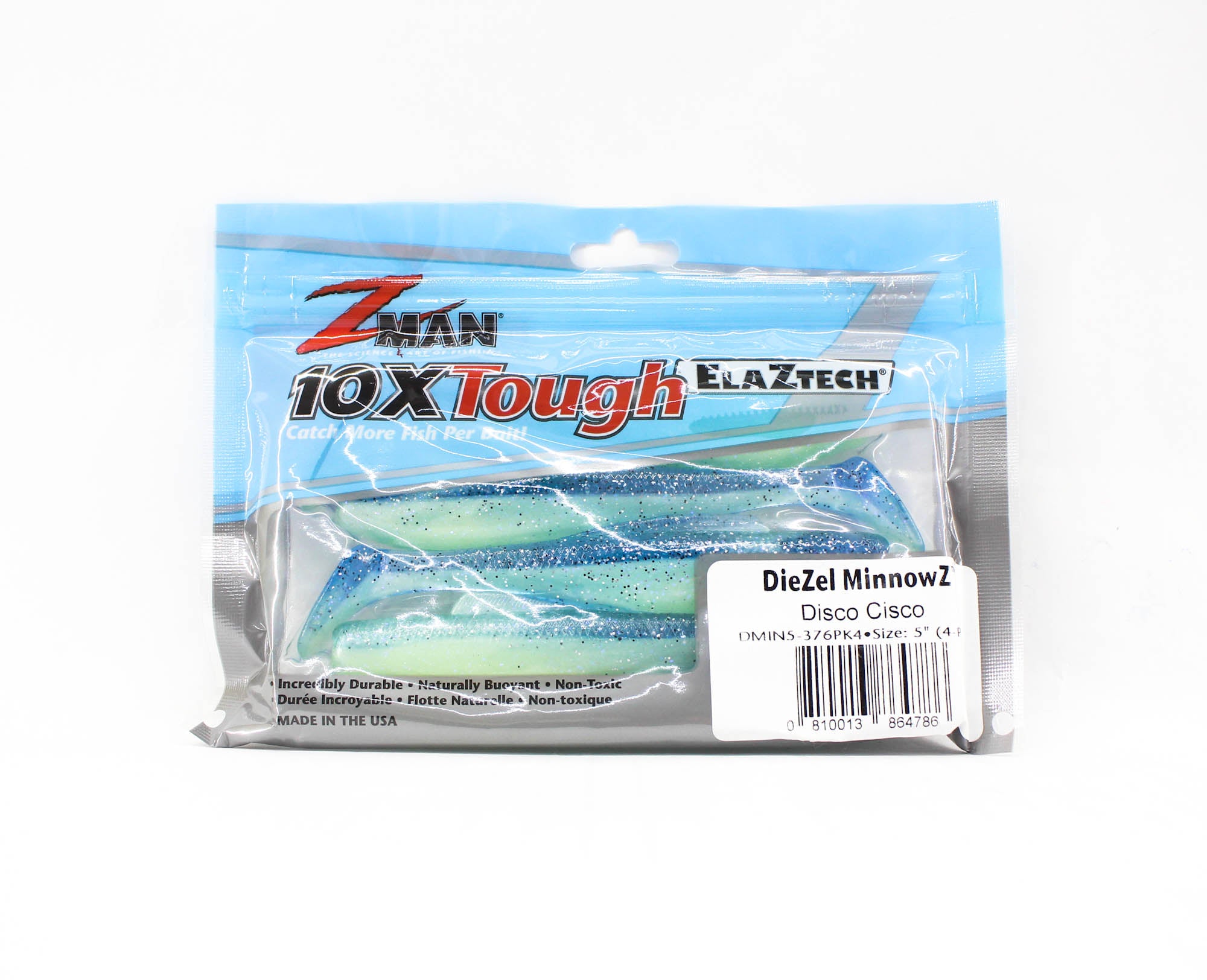 Zman Soft Lure Diezel MinnowZ 5 Inch 4/Pack Disco Cisco (4786)