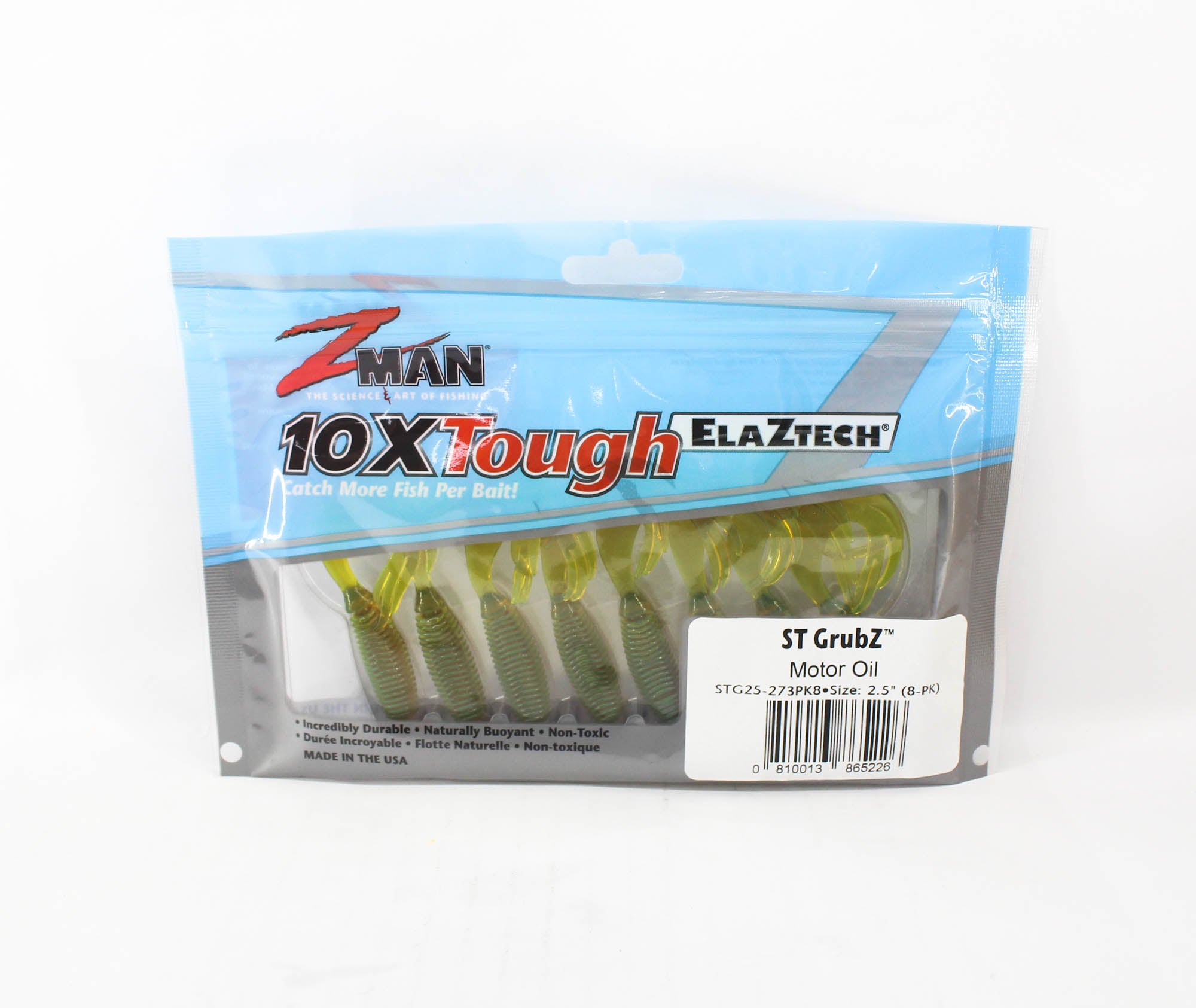 Zman Soft Lure ST GrubZ 2.5 Inch 8/Pack Motor Oil (5226)