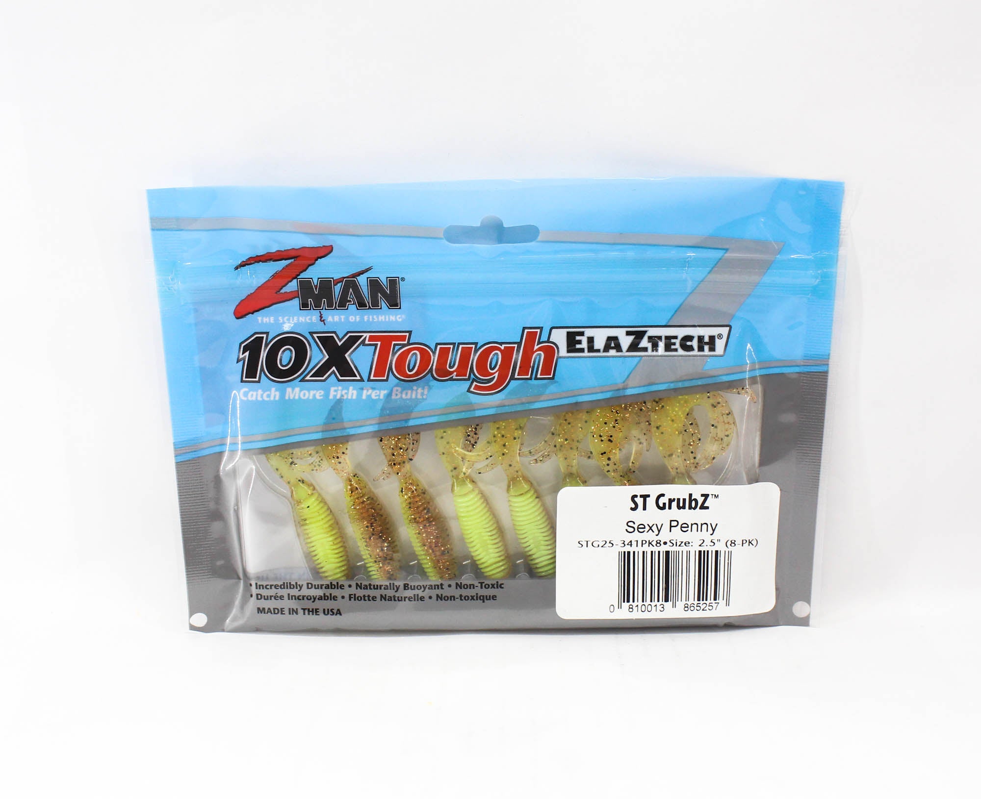 Zman Soft Lure ST GrubZ 2.5 Inch 8/Pack Sexy Penny (5257)