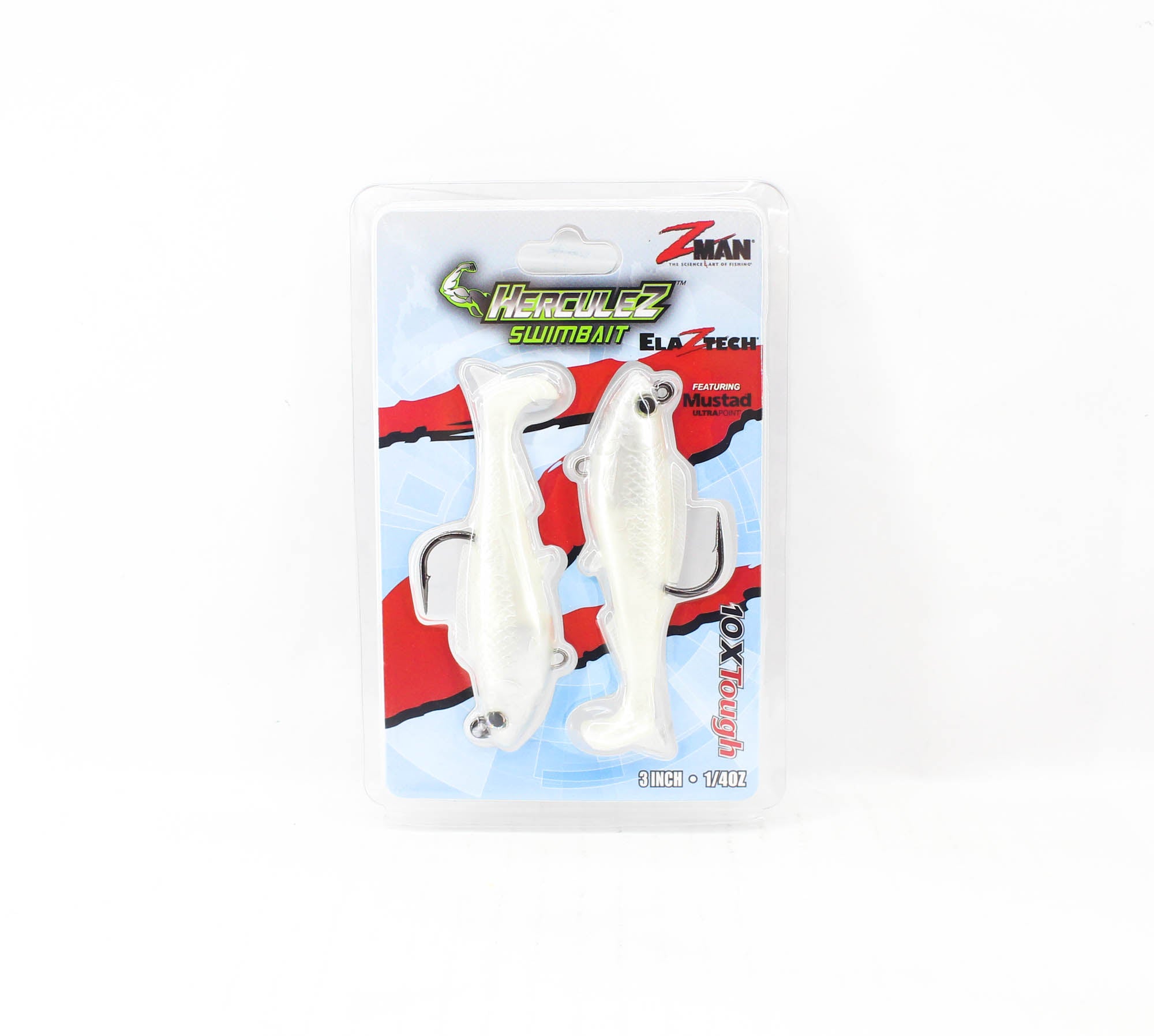 Zman Soft Lure Herculez Swimbait 3 Inch 2/Pack Pearl (5974)