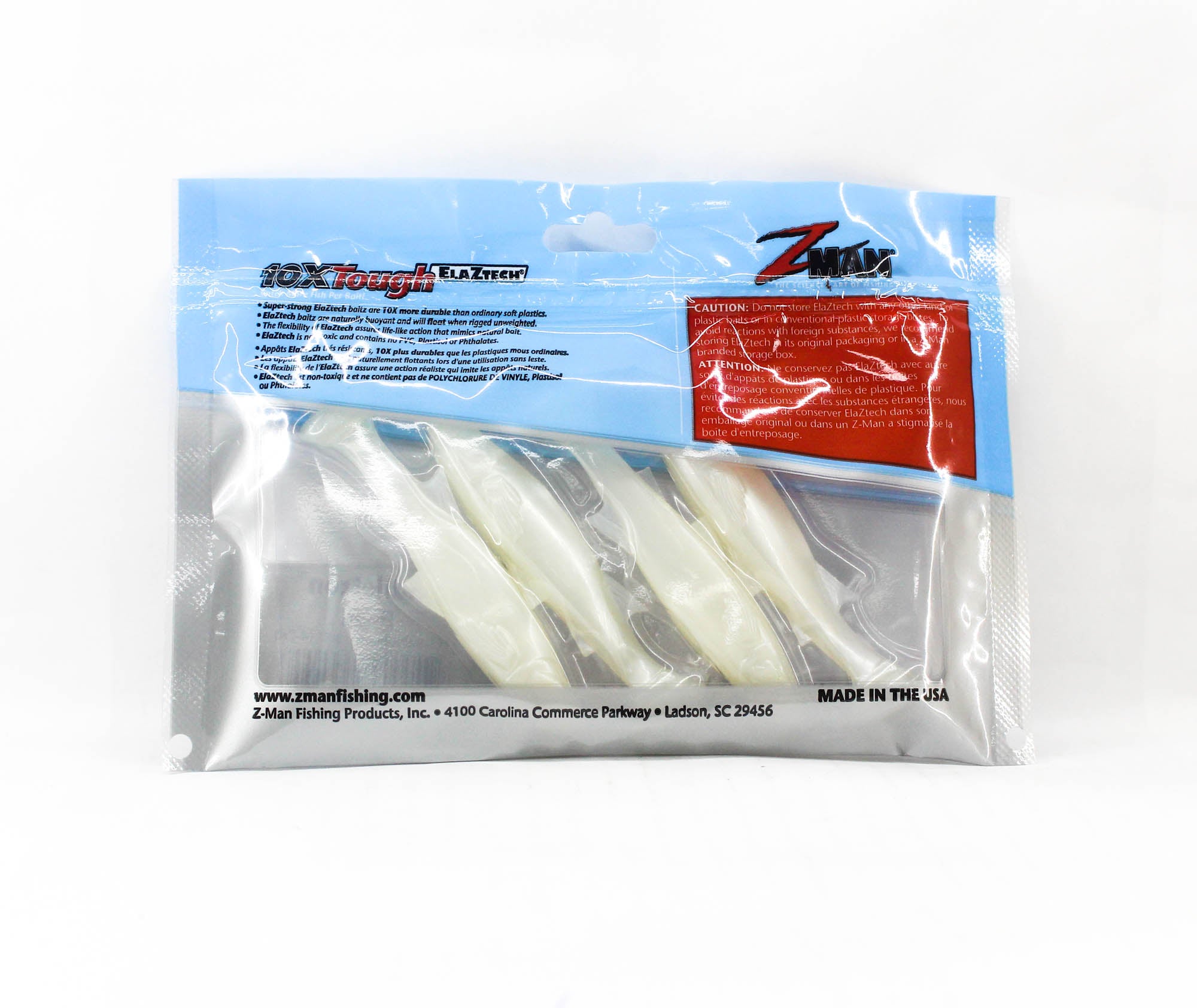 Zman Soft Lure Mulletron Swimbait 3.3 Inch 4/Pack Pearl (6155)