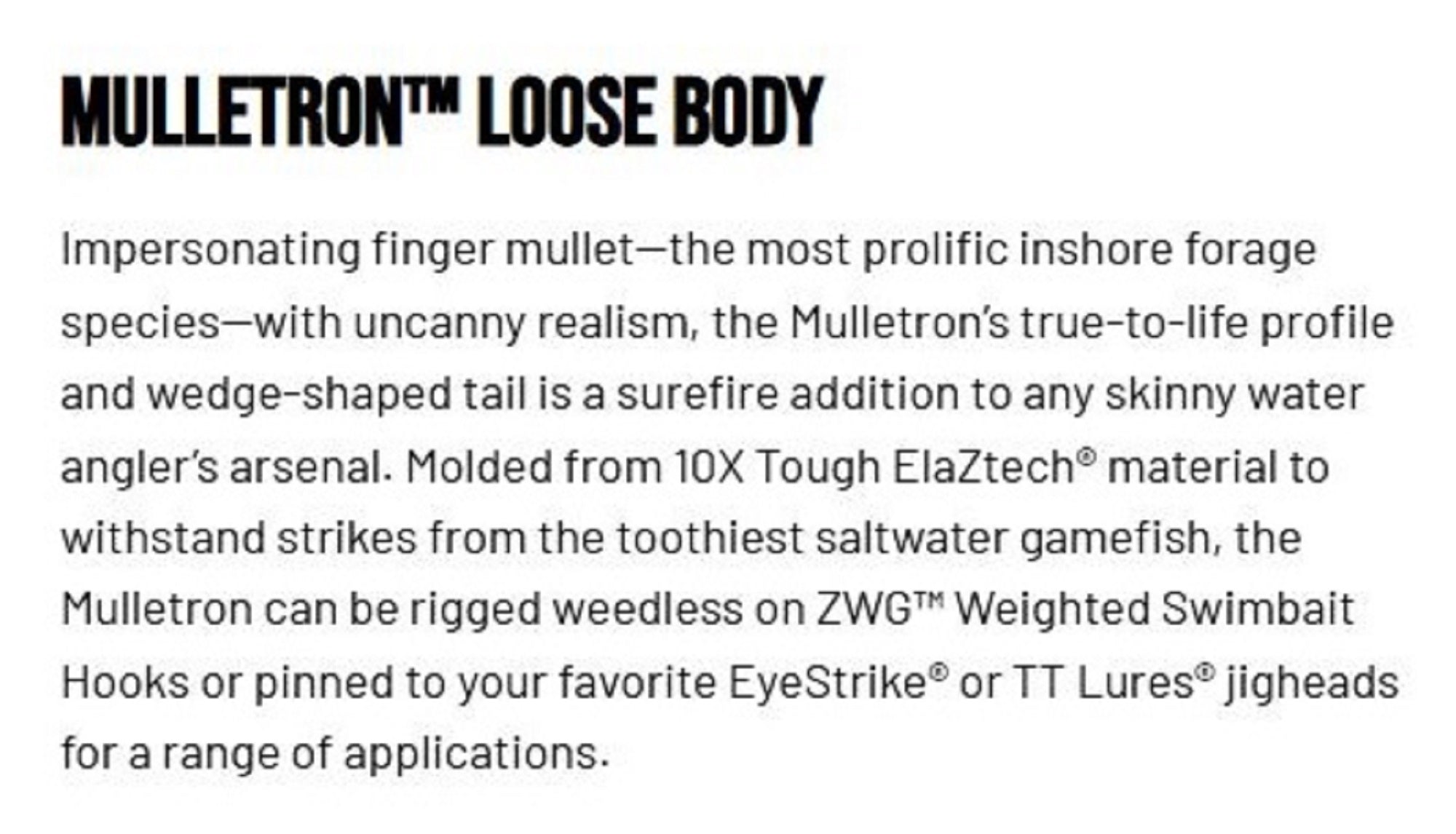 Zman Soft Lure Mulletron Swimbait 3.3 Inch 4/Pack Pearl (6155)