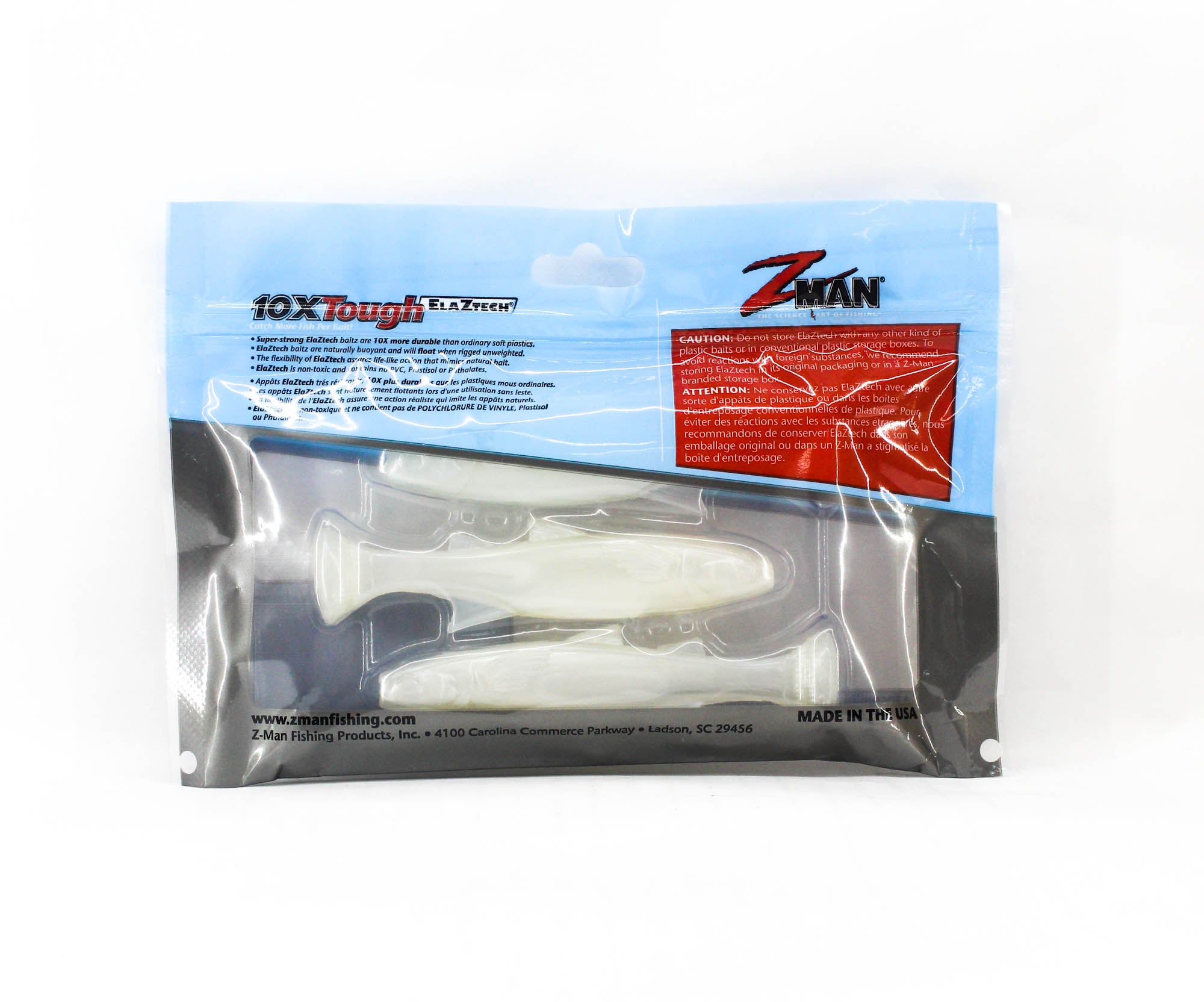 Zman Soft Lure Mulletron Swimbait 4 Inch 3/Pack Pearl (6254)