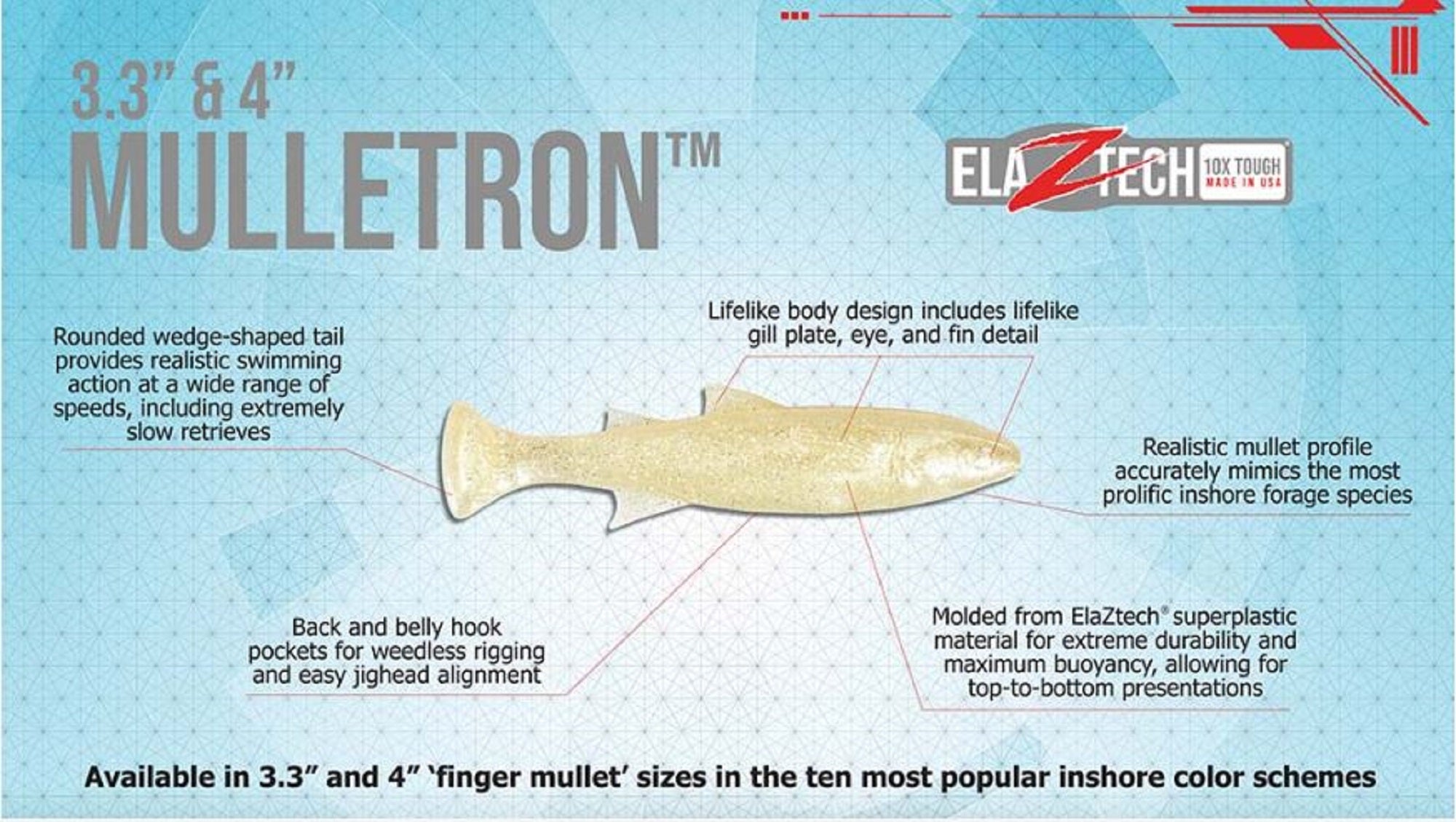 Zman Soft Lure Mulletron Swimbait 4 Inch 3/Pack Sexy Mullet (6292)