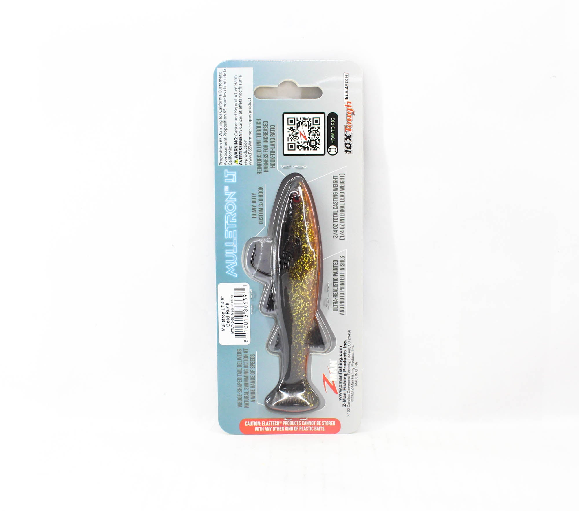 Zman Soft Lure Mulletron LT Swimbait 4.5 Inch Goldrush (6391)