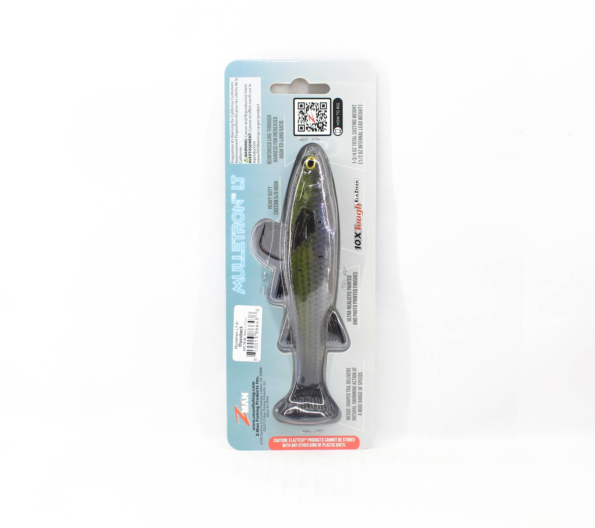 Zman Soft Lure Mulletron LT Swimbait 6 Inch Mossback (6438)