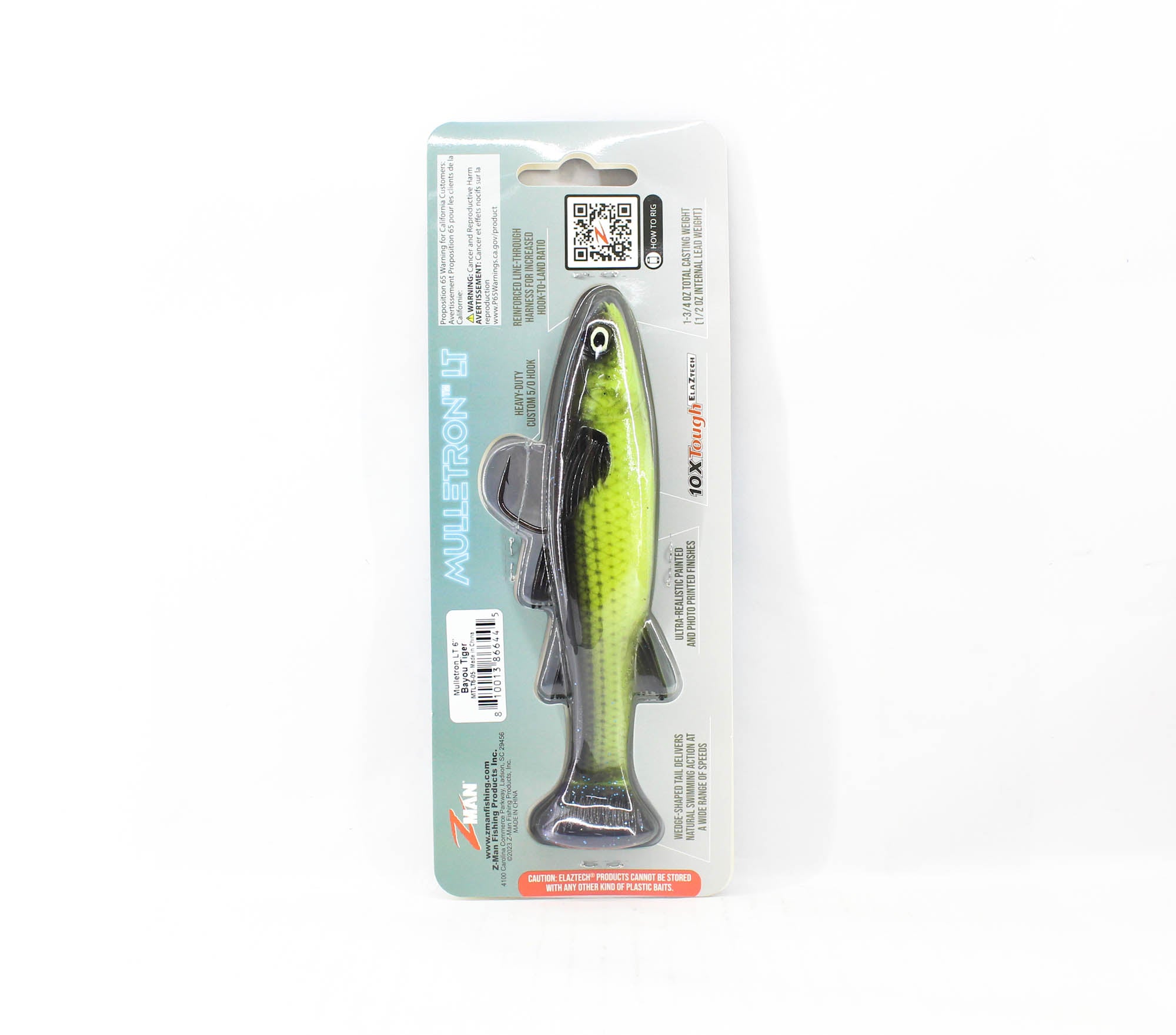 Zman Soft Lure Mulletron LT Swimbait 6 Inch Bayou Tiger (6445)