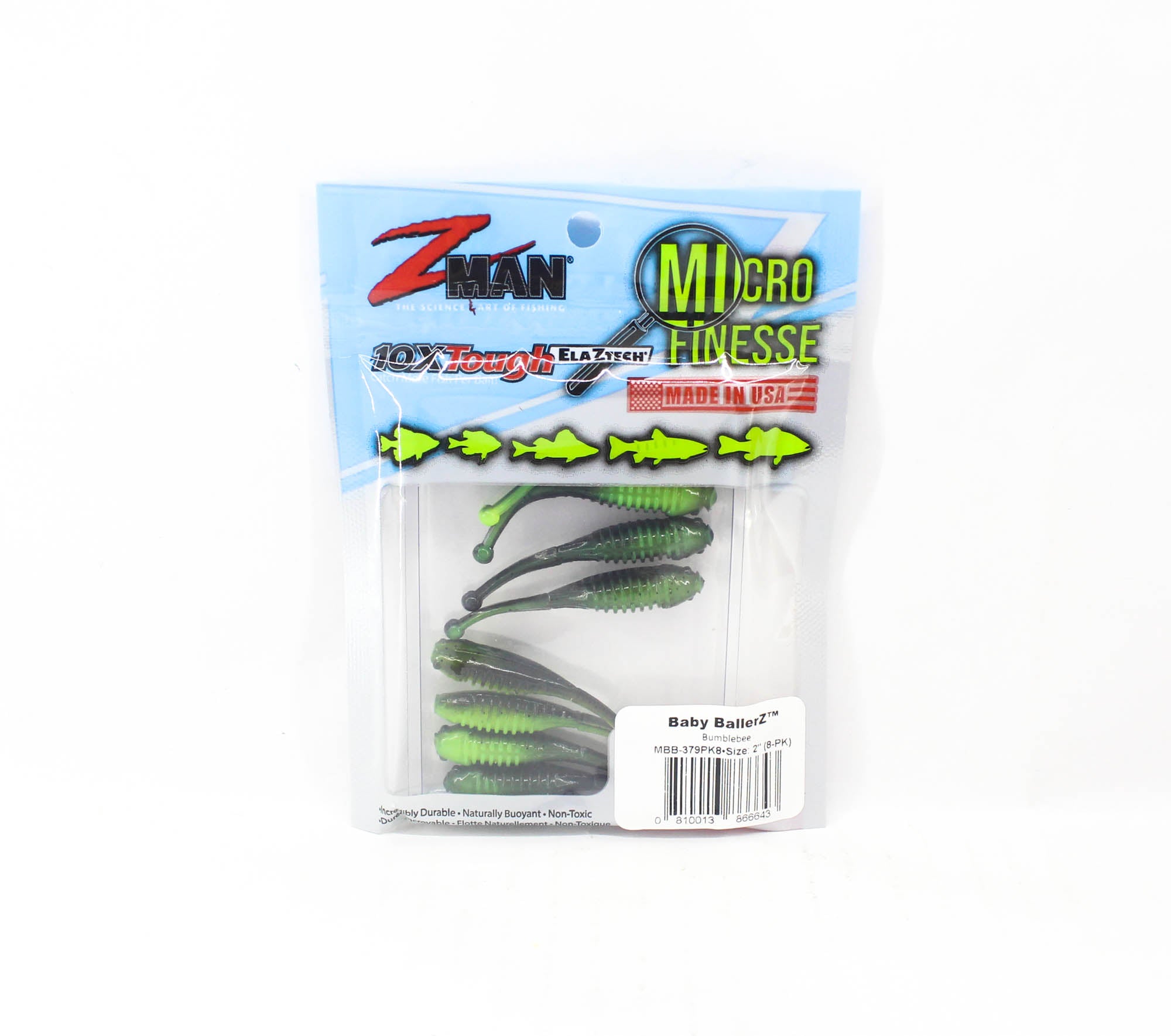 Zman Soft Lure Baby BallerZ 2 Inch 8/Pack Bumblebee (6643)