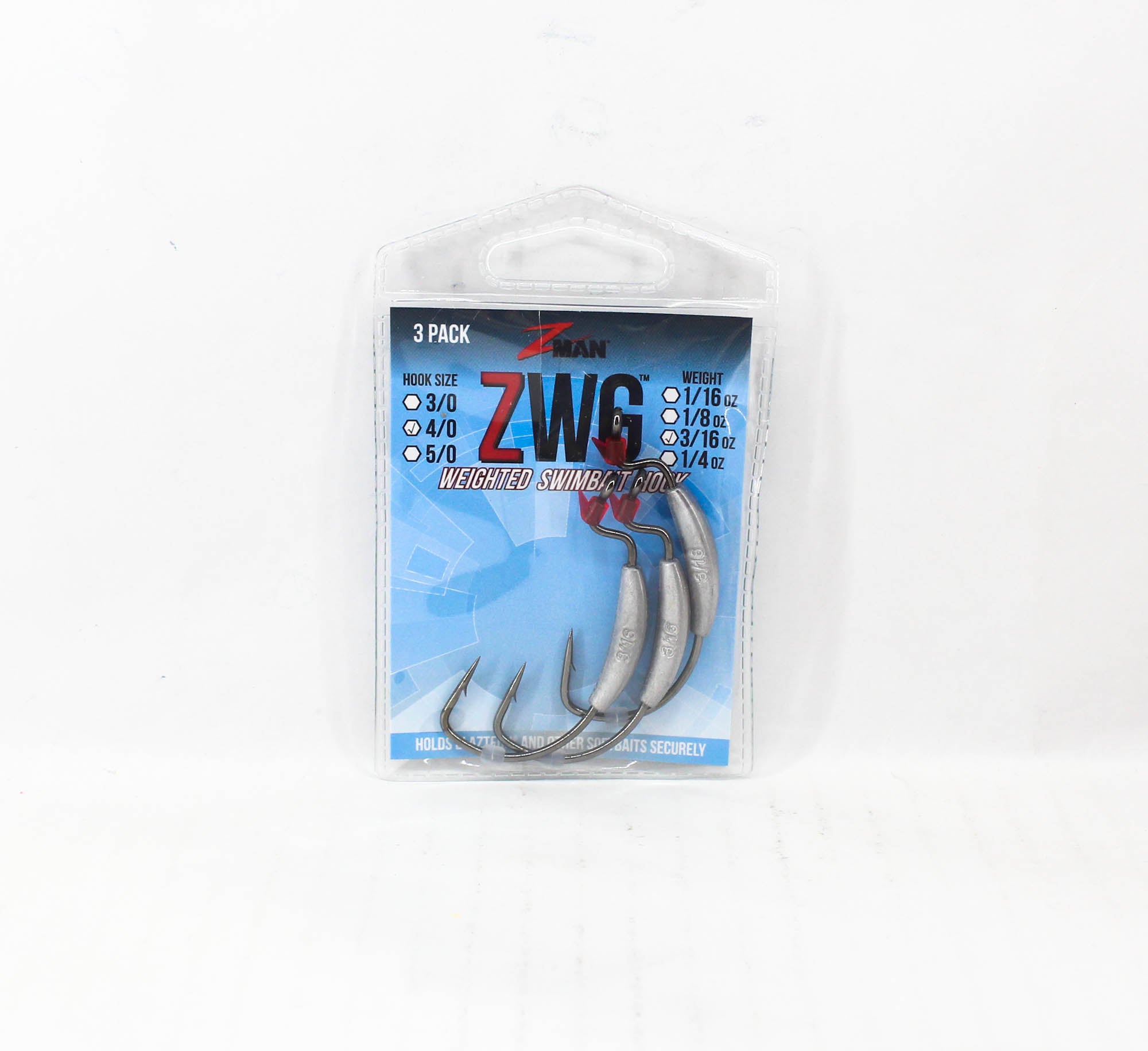 Zman ZWG Weighted Swimbait Worm Hook 3/16 oz 4/0 3/pack (7206)