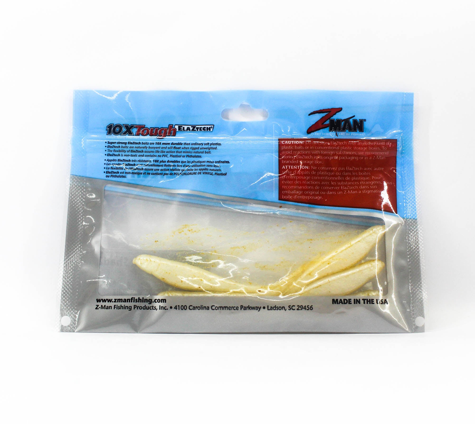Zman Soft Lure Jerk ShadZ 3.5 Inch 5/Pack Pearl (7398)