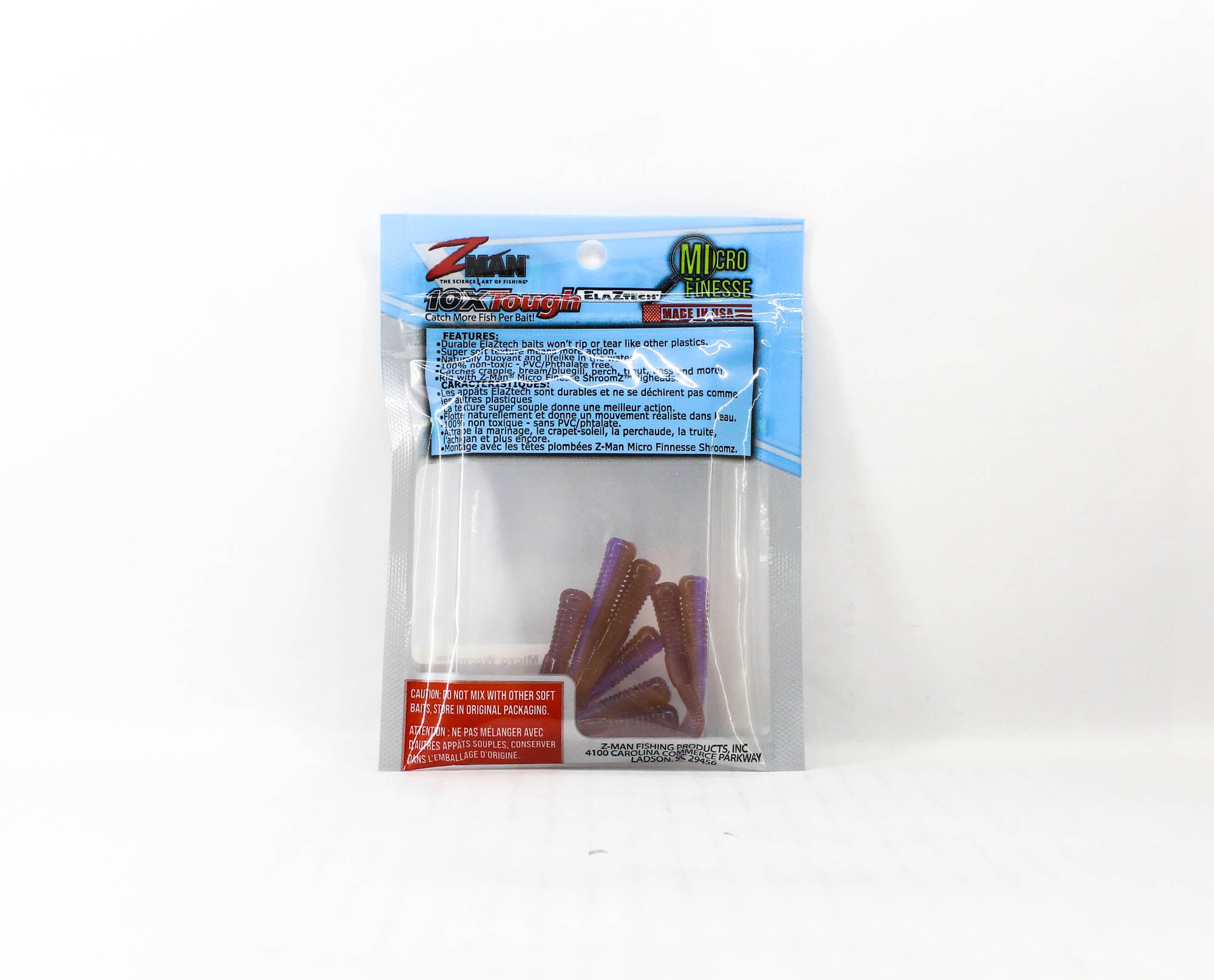 Zman Soft Lure Micro Wormz 2 Inch 8/Pack PB&J (8425)
