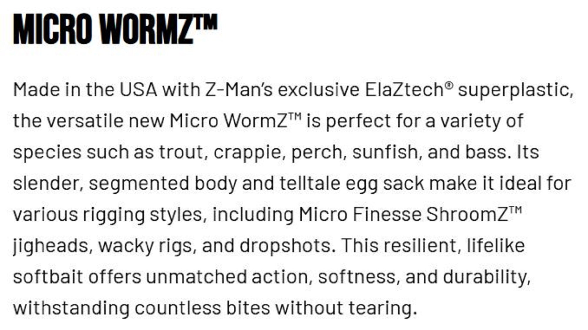 Zman Soft Lure Micro Wormz 2 Inch 8/Pack PB&J (8425)