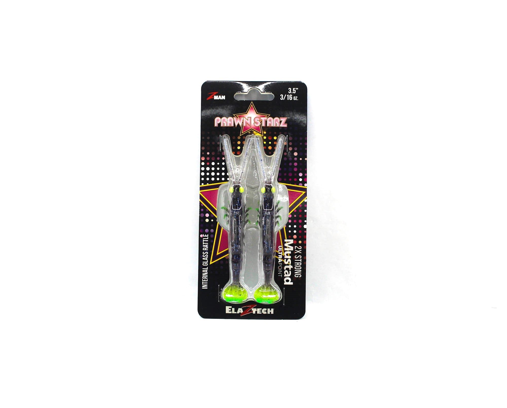 Zman Soft Lure PrawnstarZ 3.5 Inch 2/Pack Plum Chartreuse (9095)