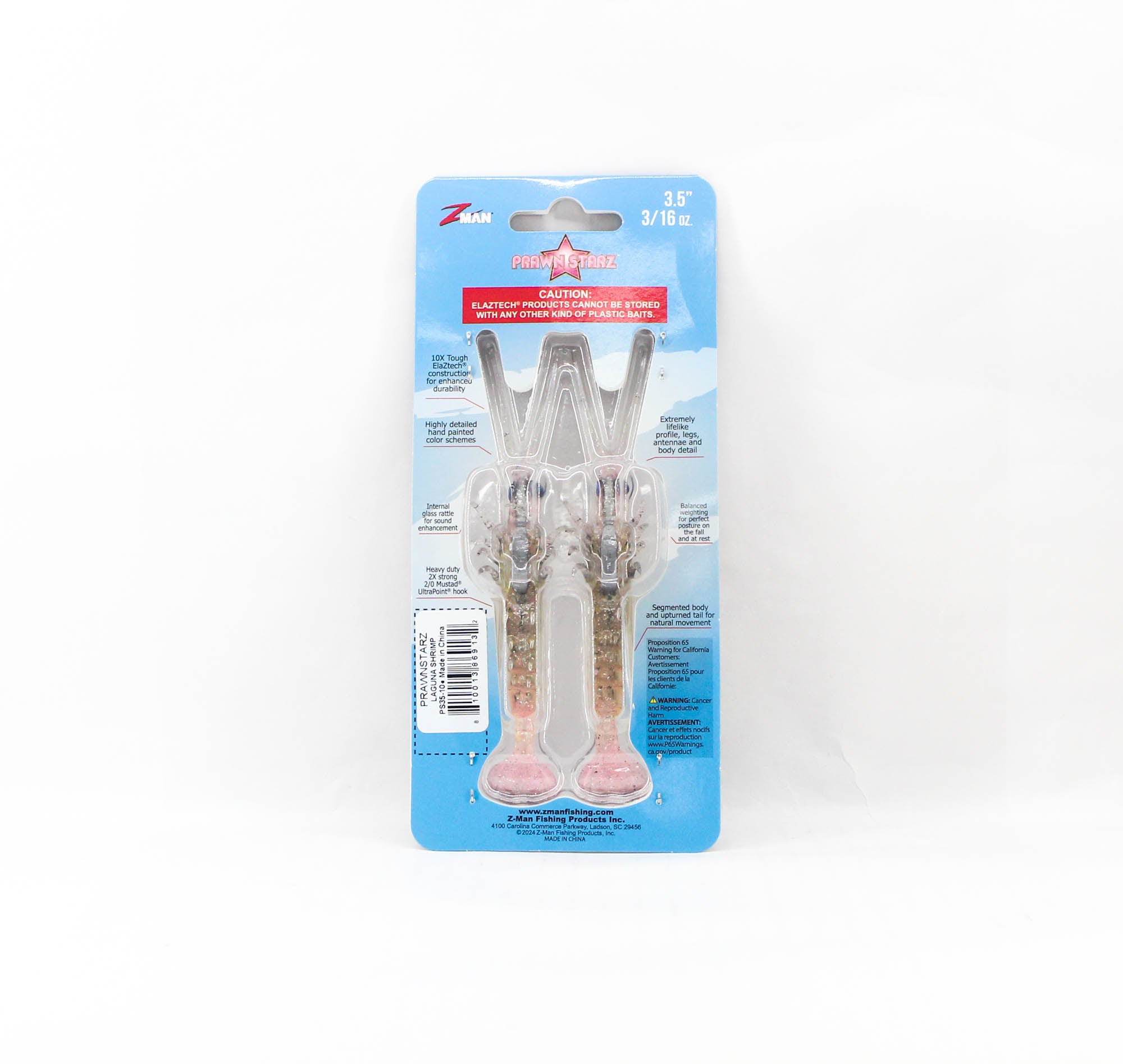 Zman Soft Lure PrawnstarZ 3.5 Inch 2/Pack Laguna Shrimp (9132)