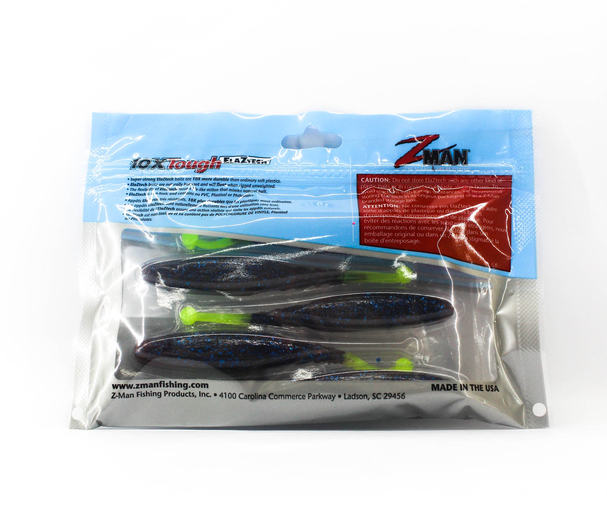 Zman Soft Lure Big BallerZ 4 Inch 5/Pack Plum Chart Tail (9453)