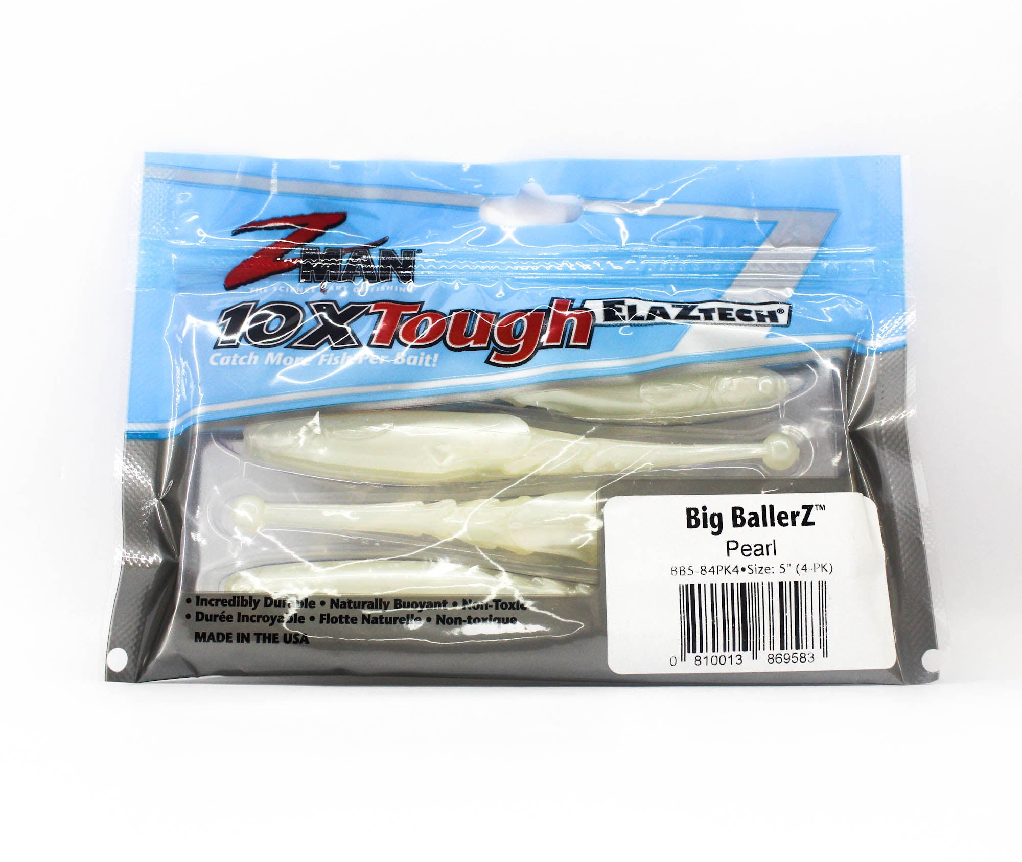 Zman Soft Lure Big BallerZ 5 Inch 4/Pack Pearl (9583)
