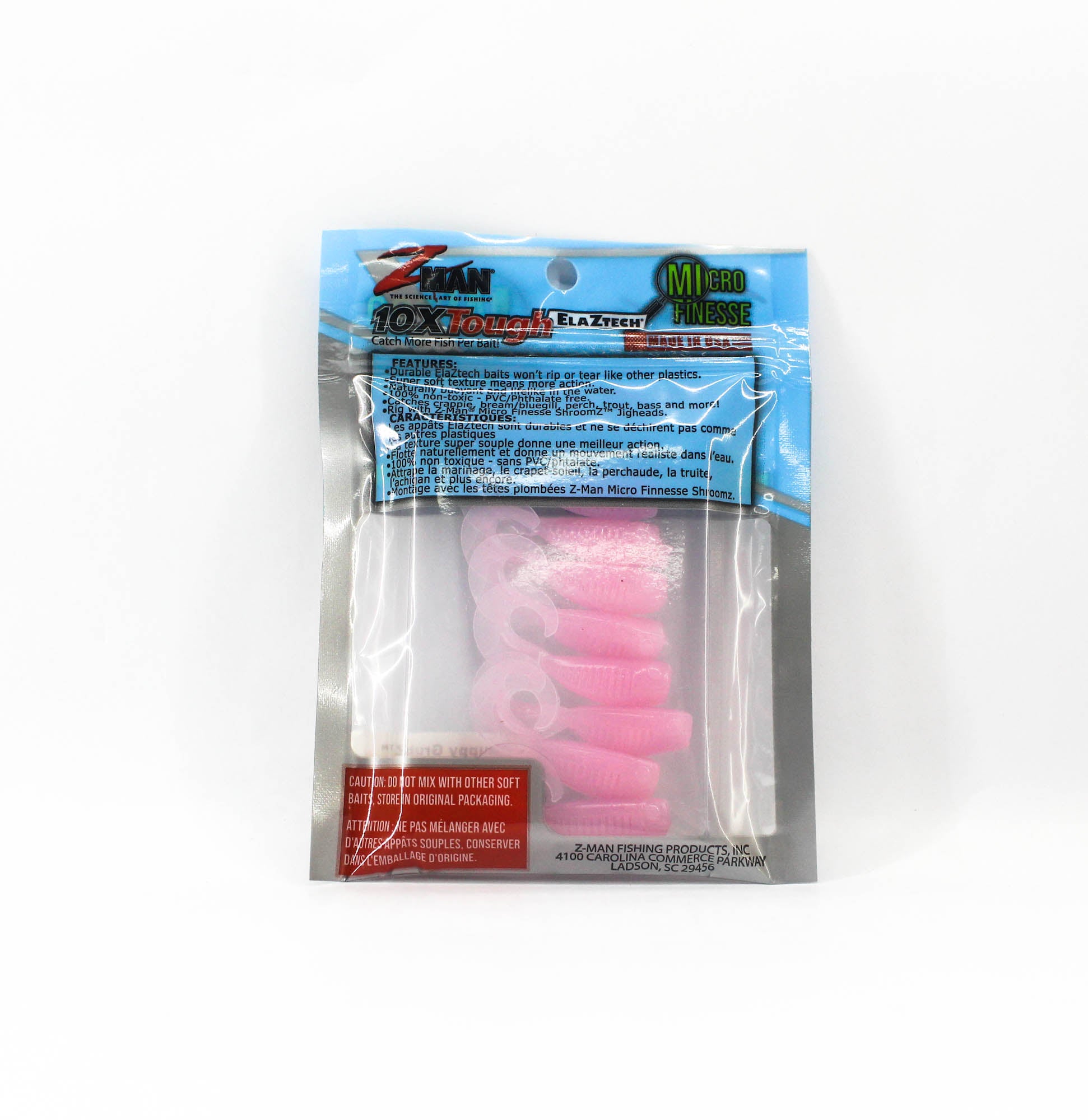 Zman Soft Lure Guppy GrubZ 2 Inch 8/Pack Bubble Gum (9835)
