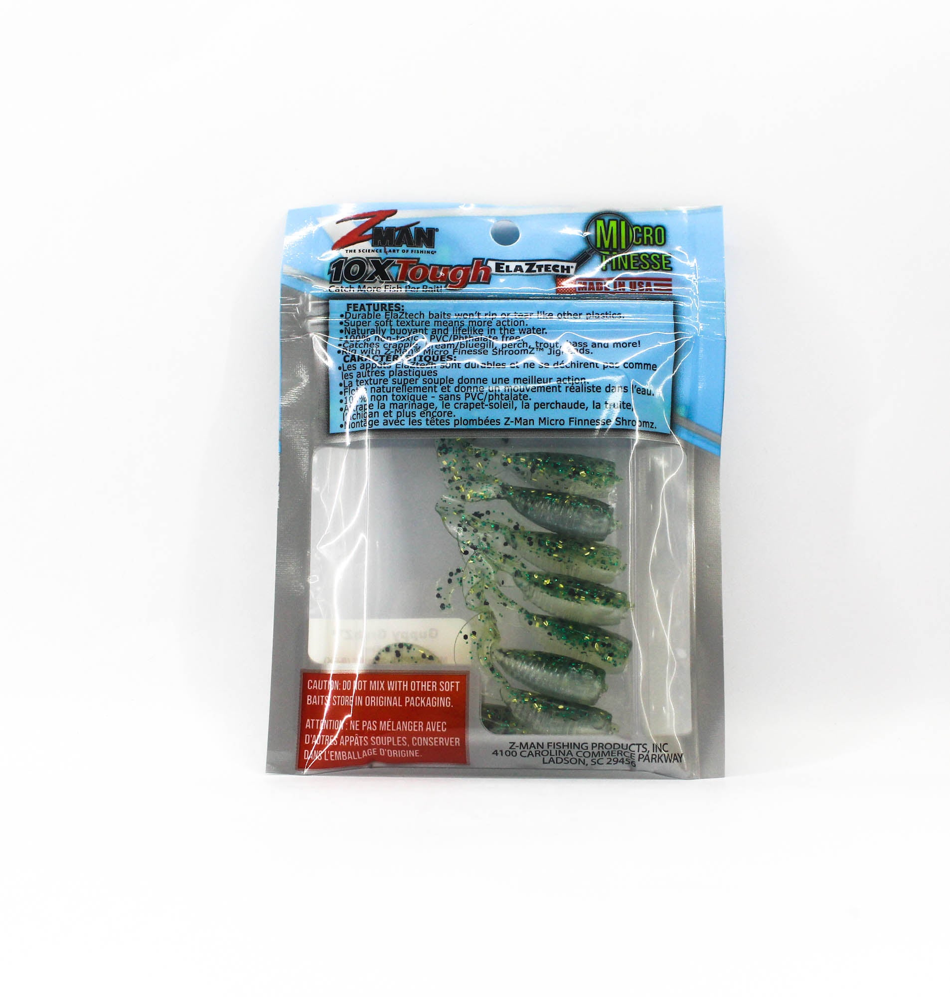 Zman Soft Lure Guppy GrubZ 2 Inch 8/Pack Baby Bass (9859)