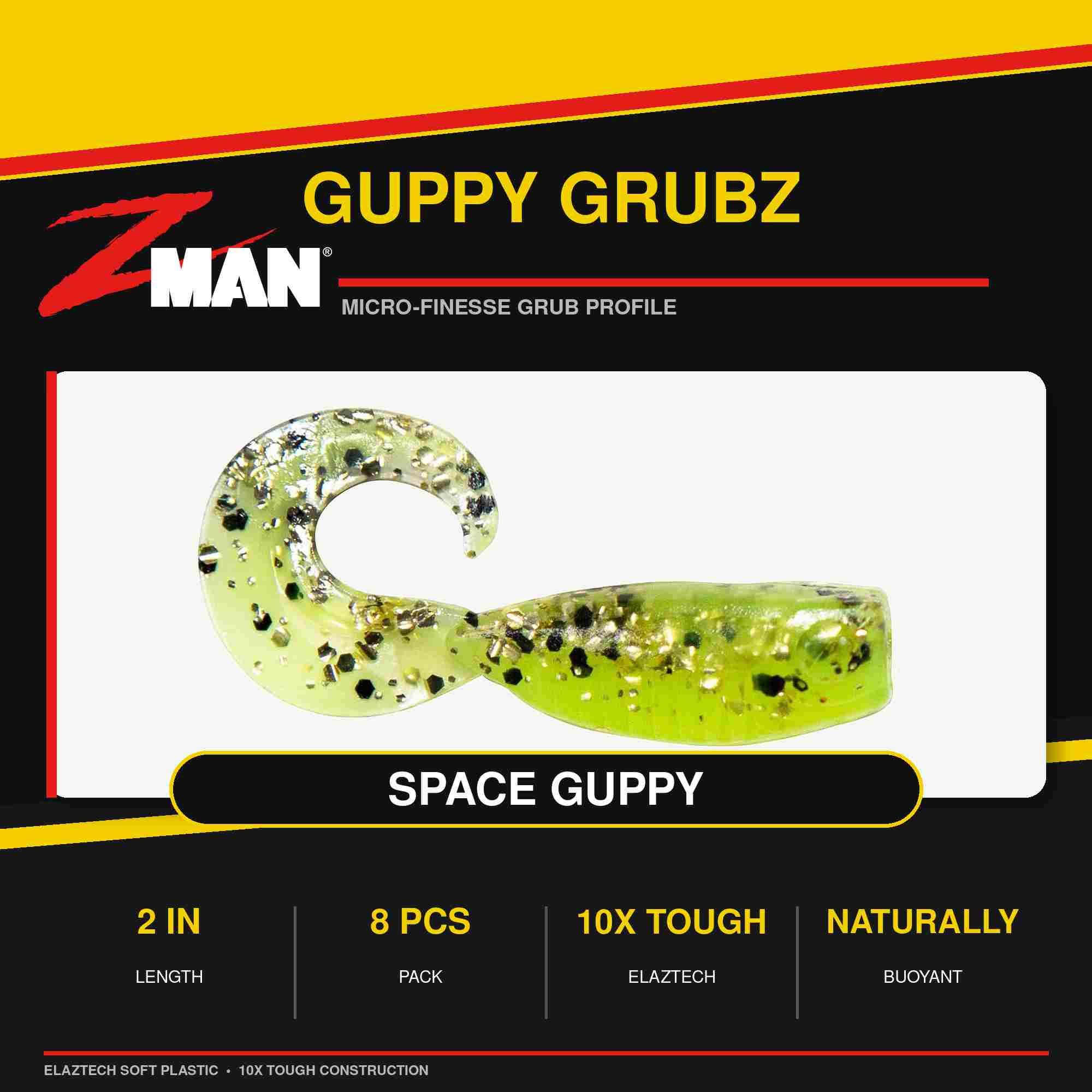 Zman Soft Lure Guppy GrubZ 2 Inch 8/Pack Space Guppy (9873)