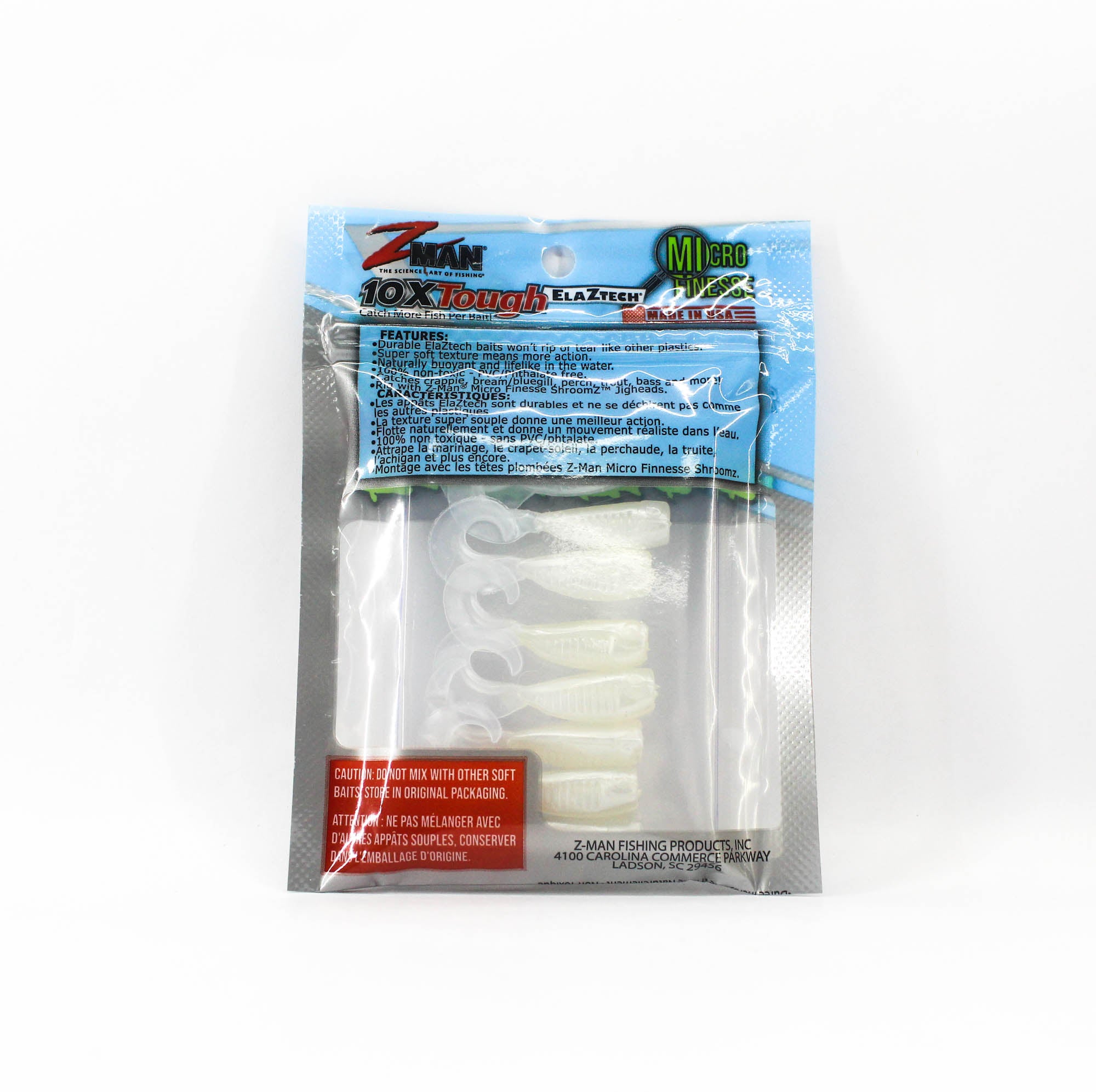 Zman Soft Lure Guppy GrubZ 2 Inch 8/Pack Pearl (9880)