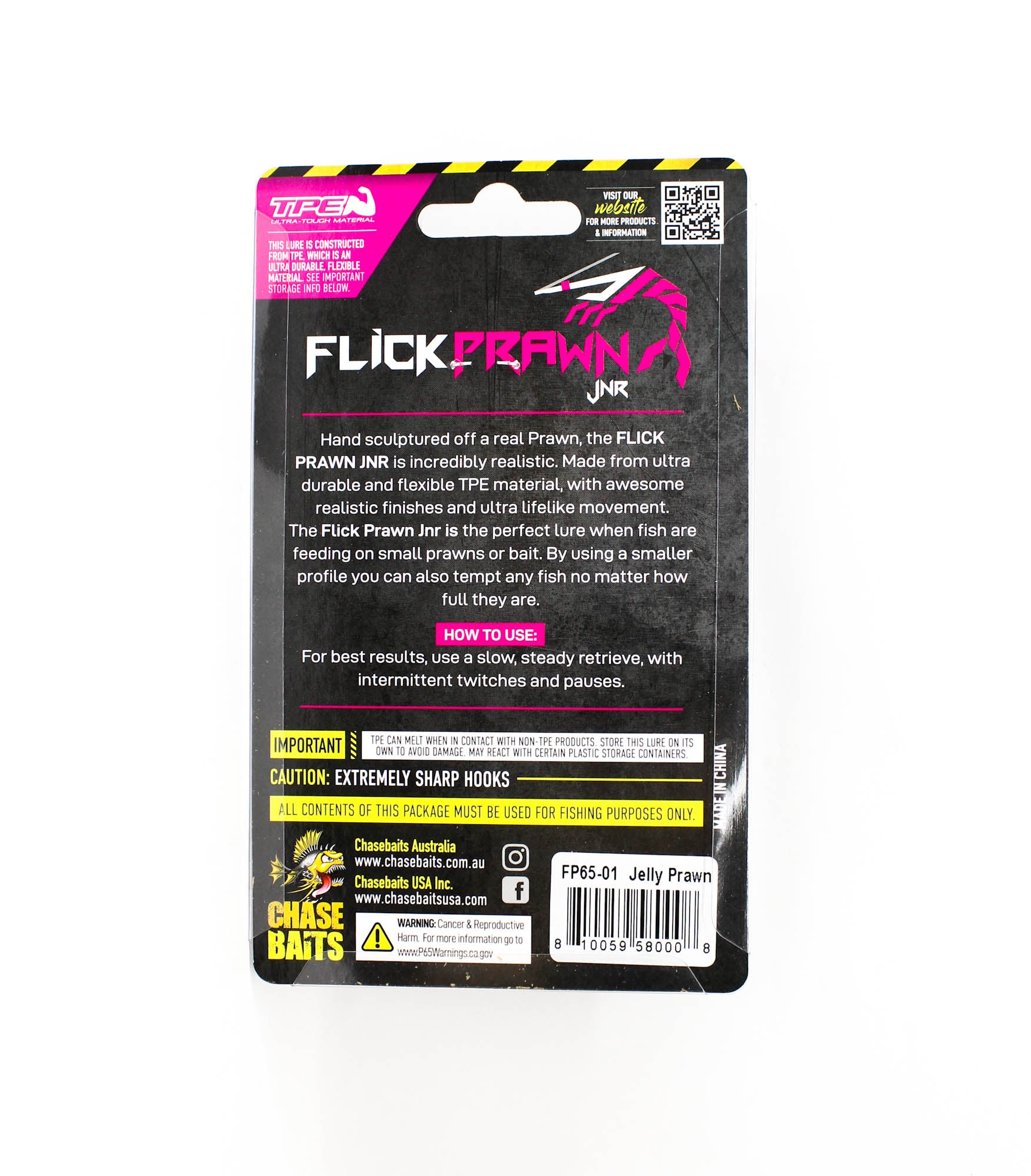 Chasebaits Flick Prawn 65 mm 3.5 grams Sinking Lure 2/pack 01 (0008)