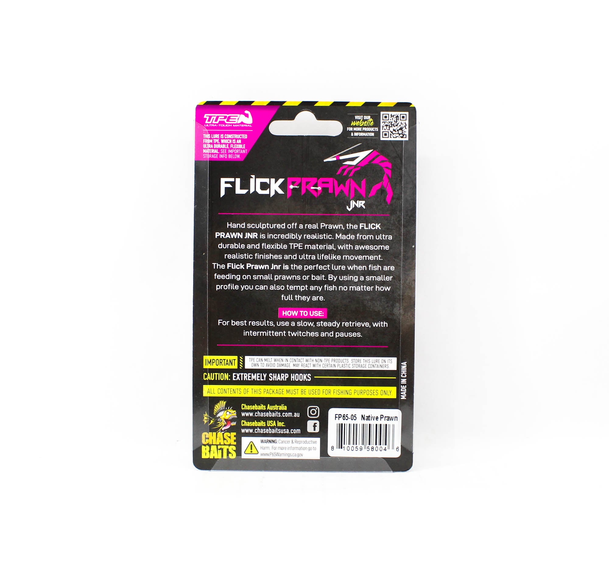 Chasebaits Flick Prawn 65 mm 3.5 grams Sinking Lure 2/pack 05 (0046)
