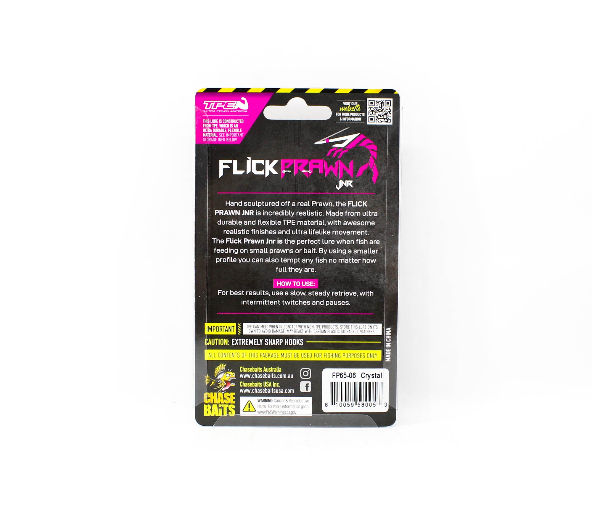 Chasebaits Flick Prawn 65 mm 3.5 grams Sinking Lure 2/pack 6 (0053)