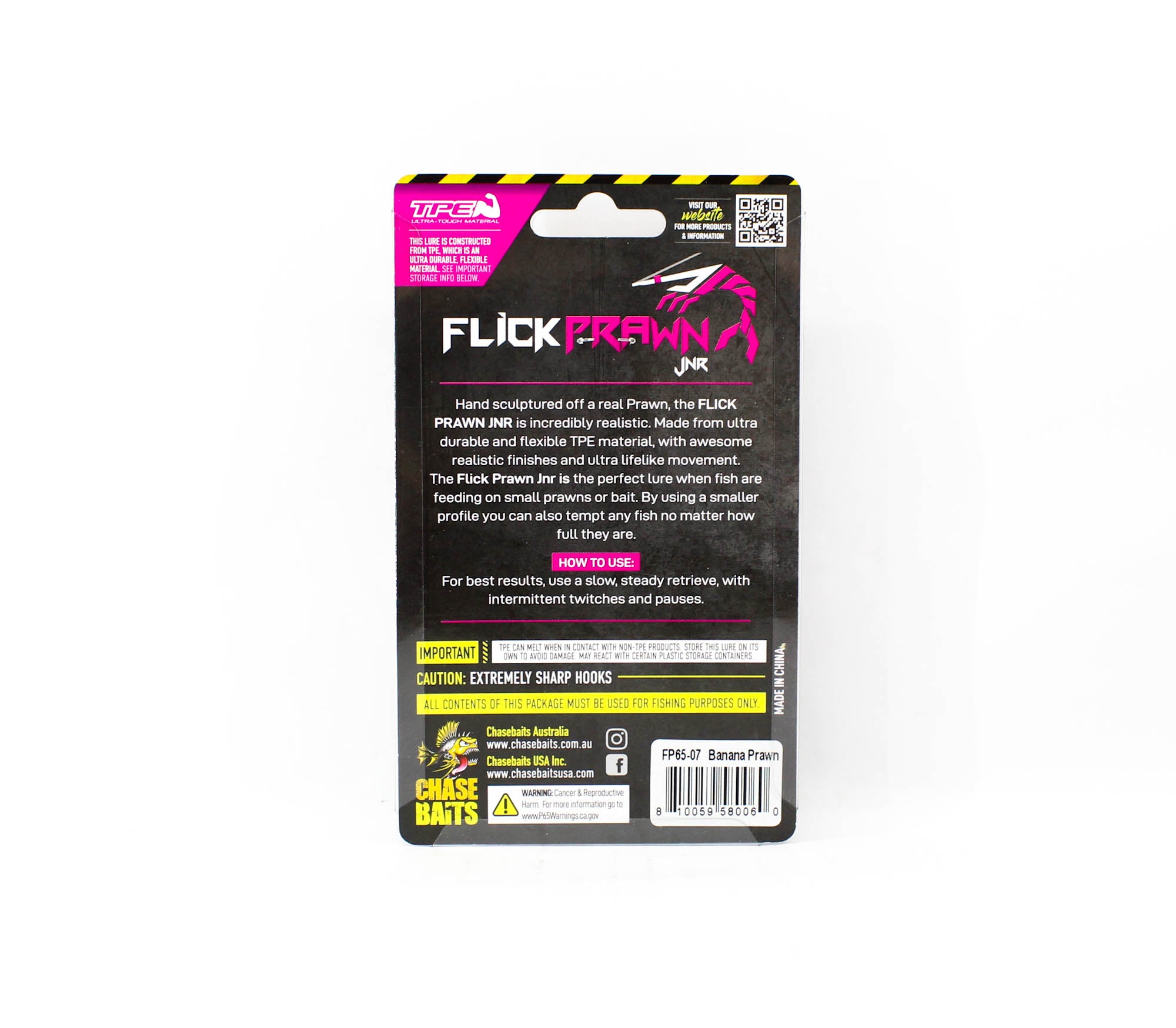Chasebaits Flick Prawn 65 mm 3.5 grams Sinking Lure 2/pack 07 (0060)