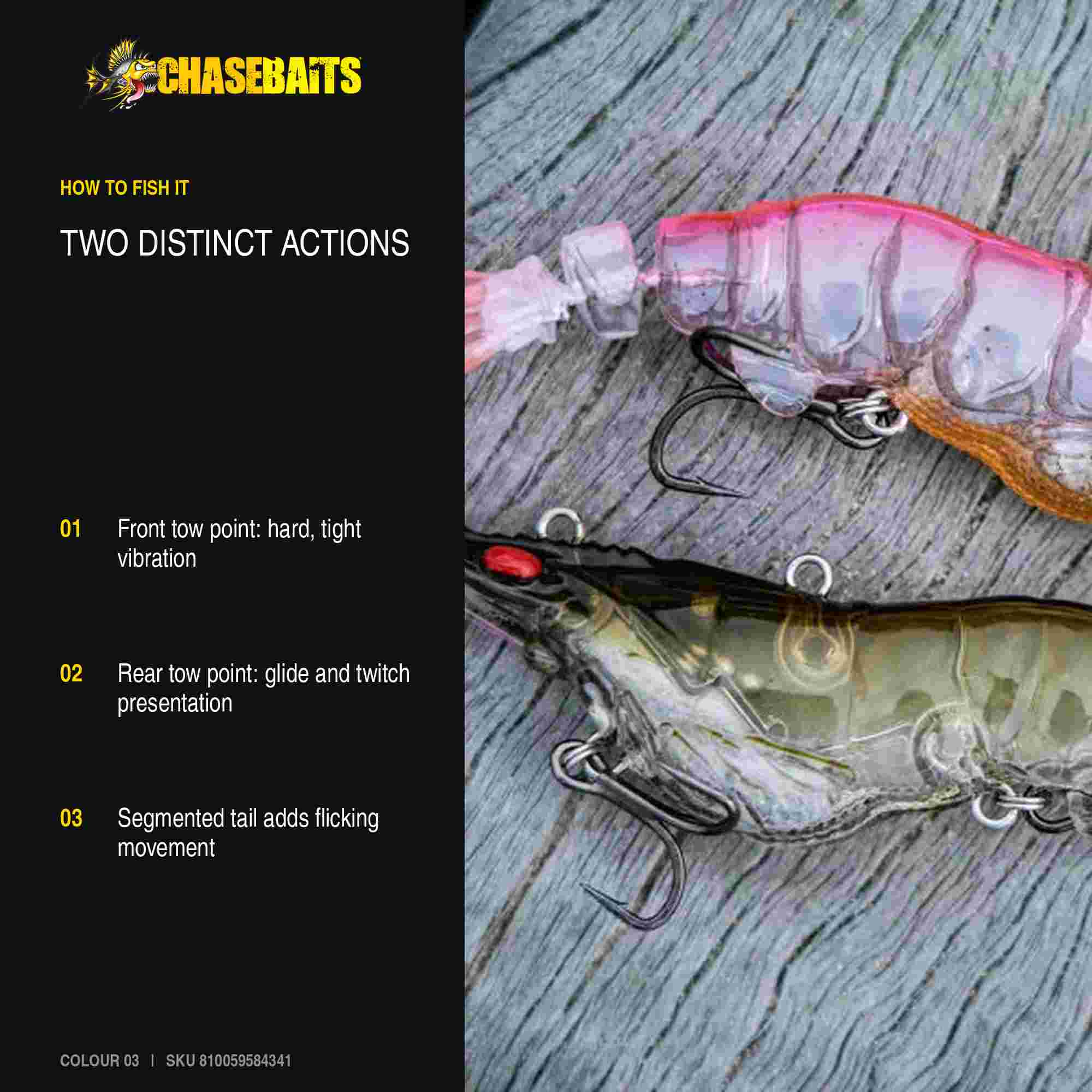 Chasebaits Armour Prawn 85 mm 13 grams Sinking Lure 03 (4341)