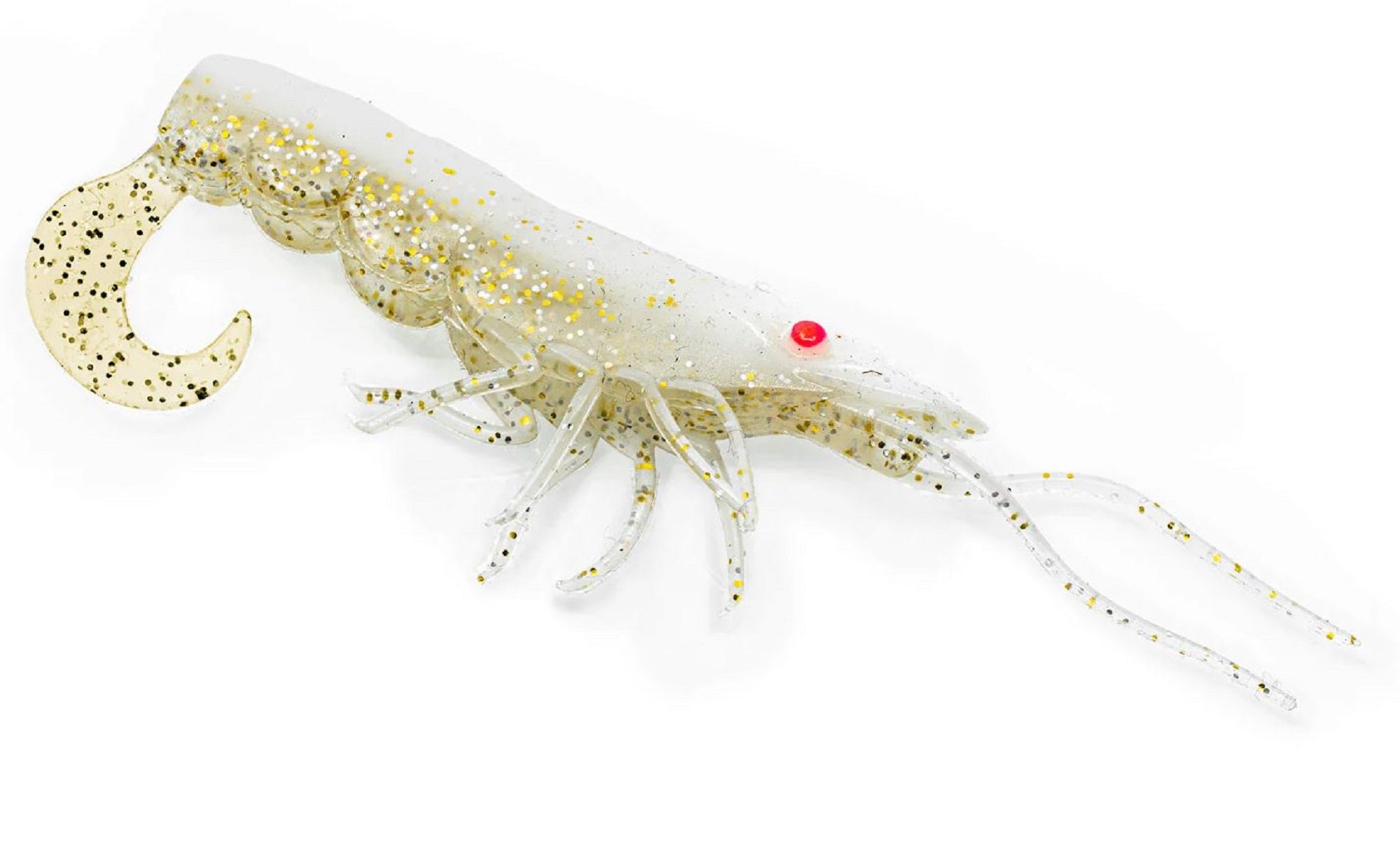 Chasebaits Curly Prawn 60 mm Sinking Lure 6/Pack Milk Flash (4396)