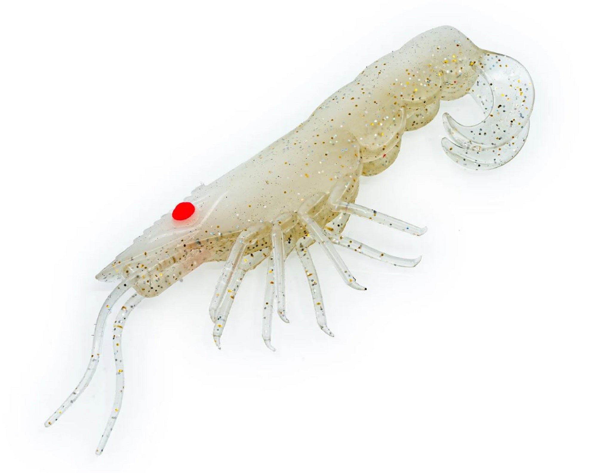 Chasebaits Curly Prawn 90 mm Sinking Lure 4/Pack Milk Flash (4471)