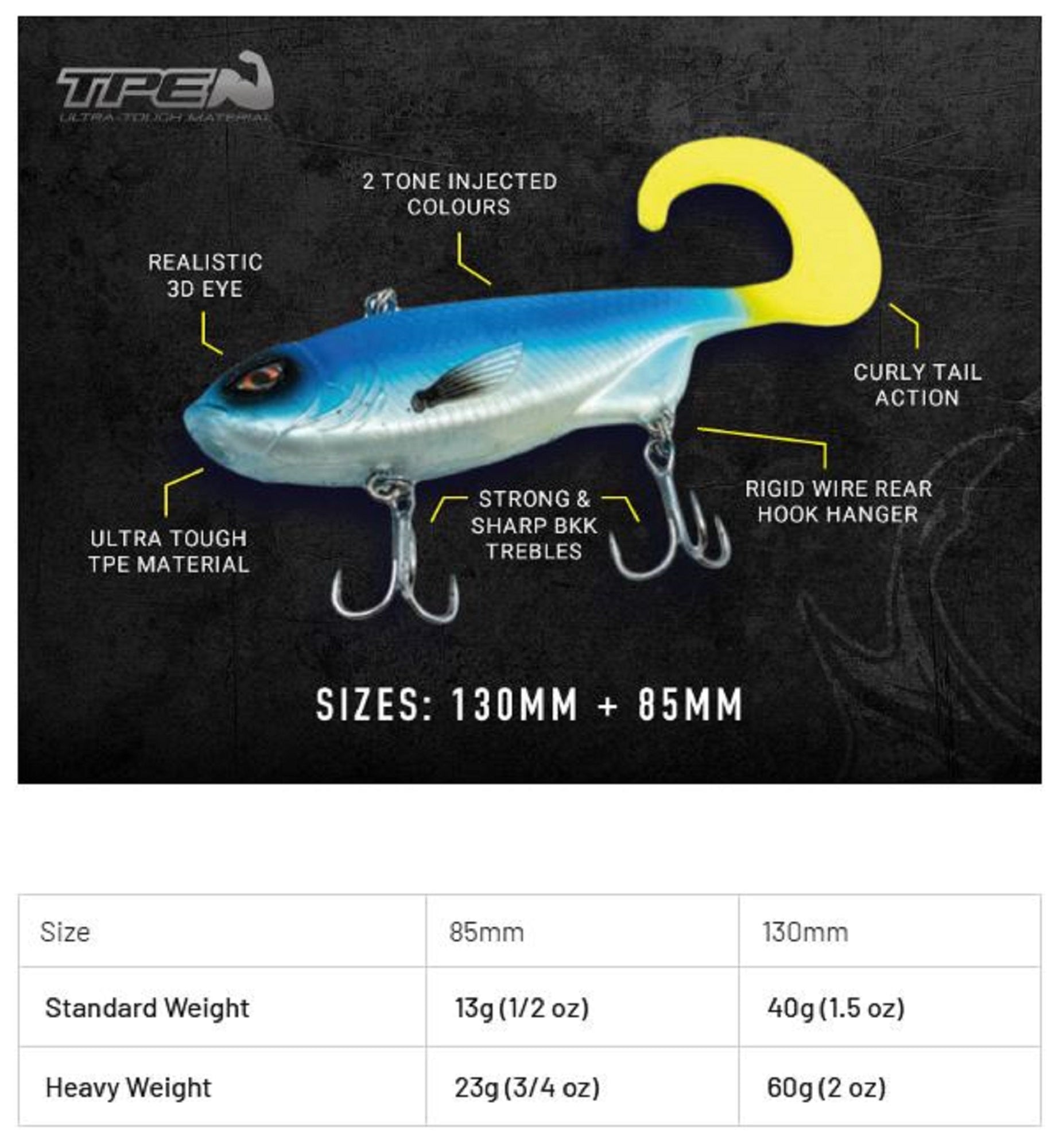 Chasebaits Curly Vibe 85 mm 13 grams Sinking Lure 03 (4570)