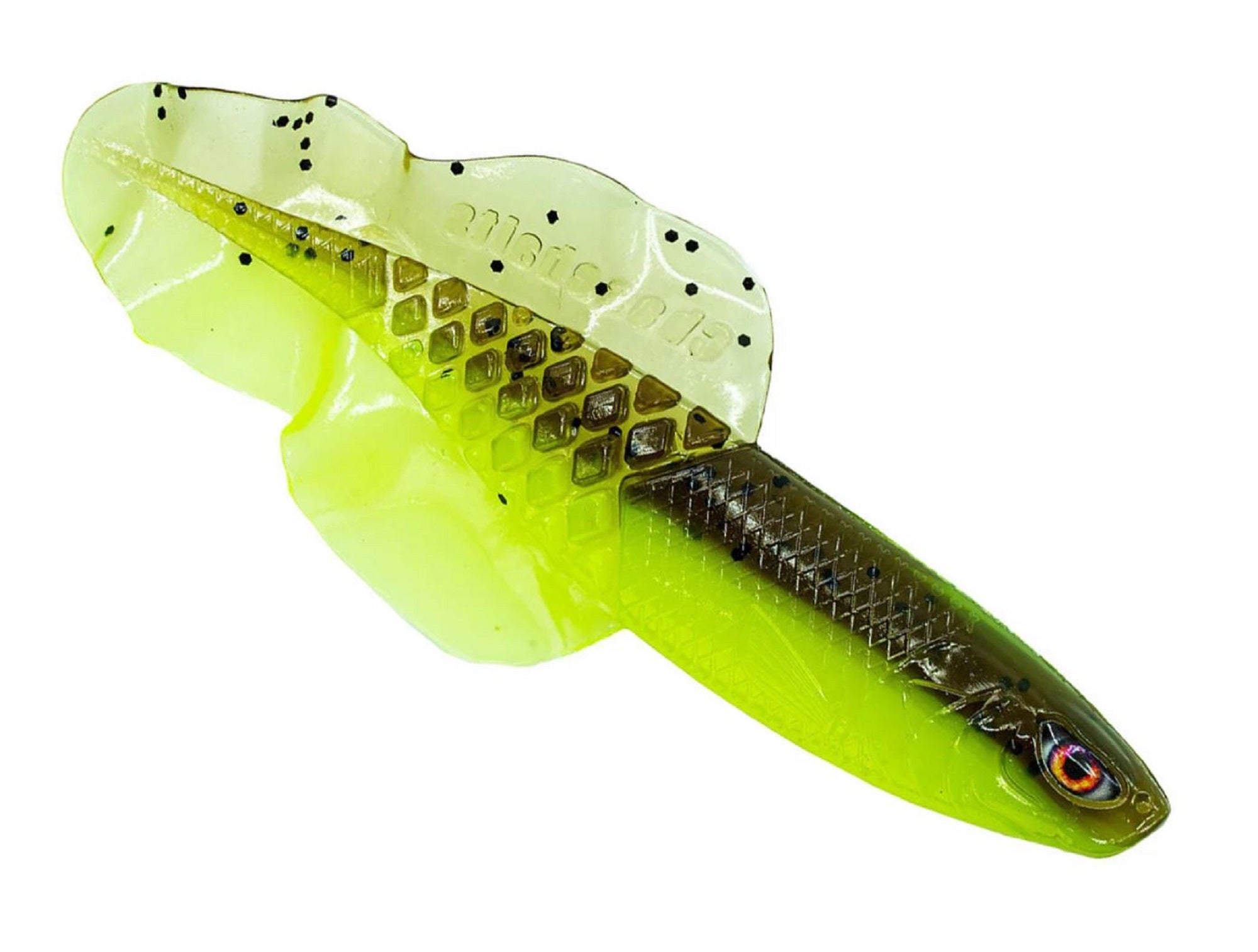 Chasebaits Flacid Shad 3inch Soft Lure 7/Pack Lime Tiger (4686)