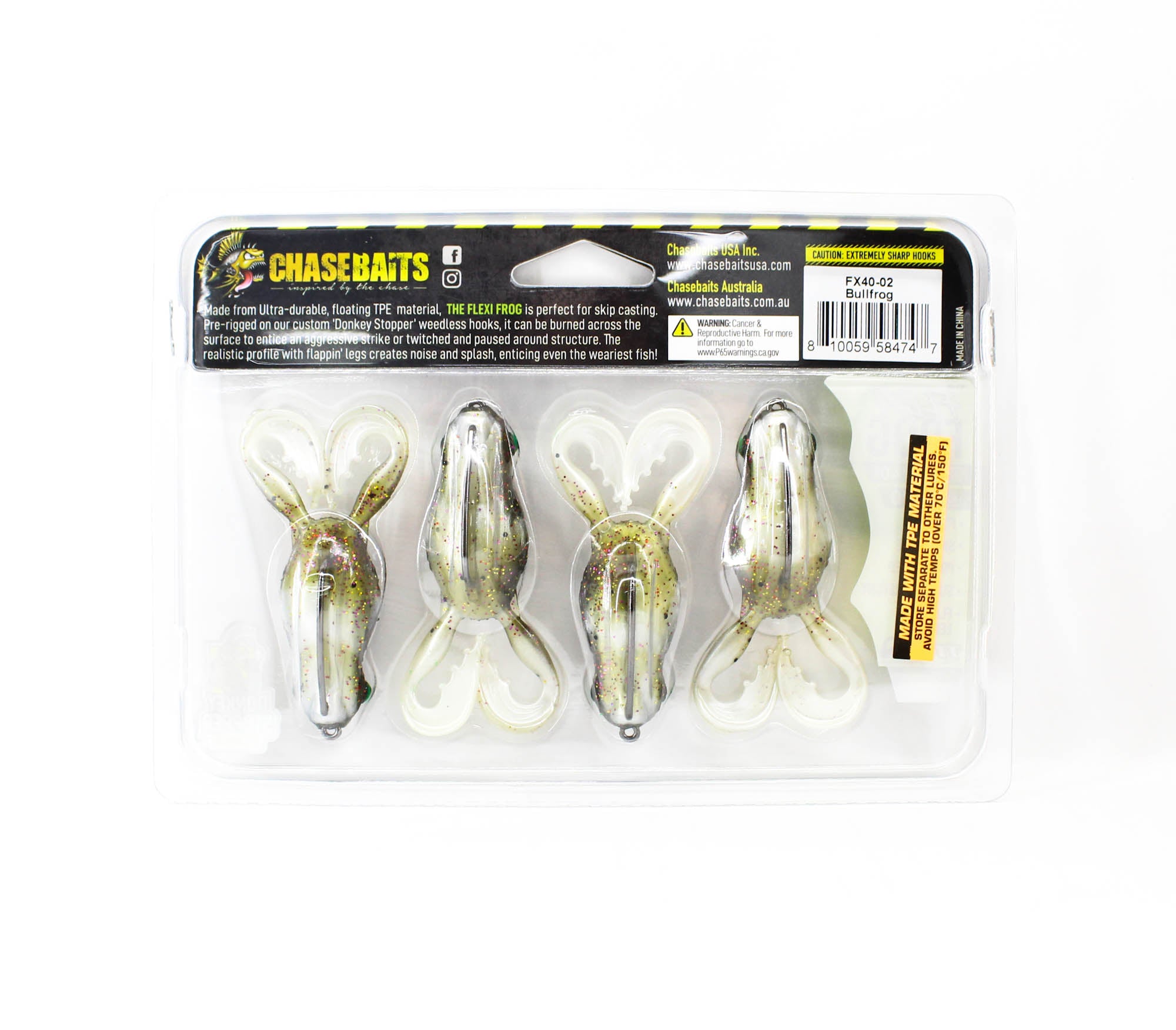 Chasebaits Flexi Frog 40 mm Floating Lure 4/Pack 02 (4747)